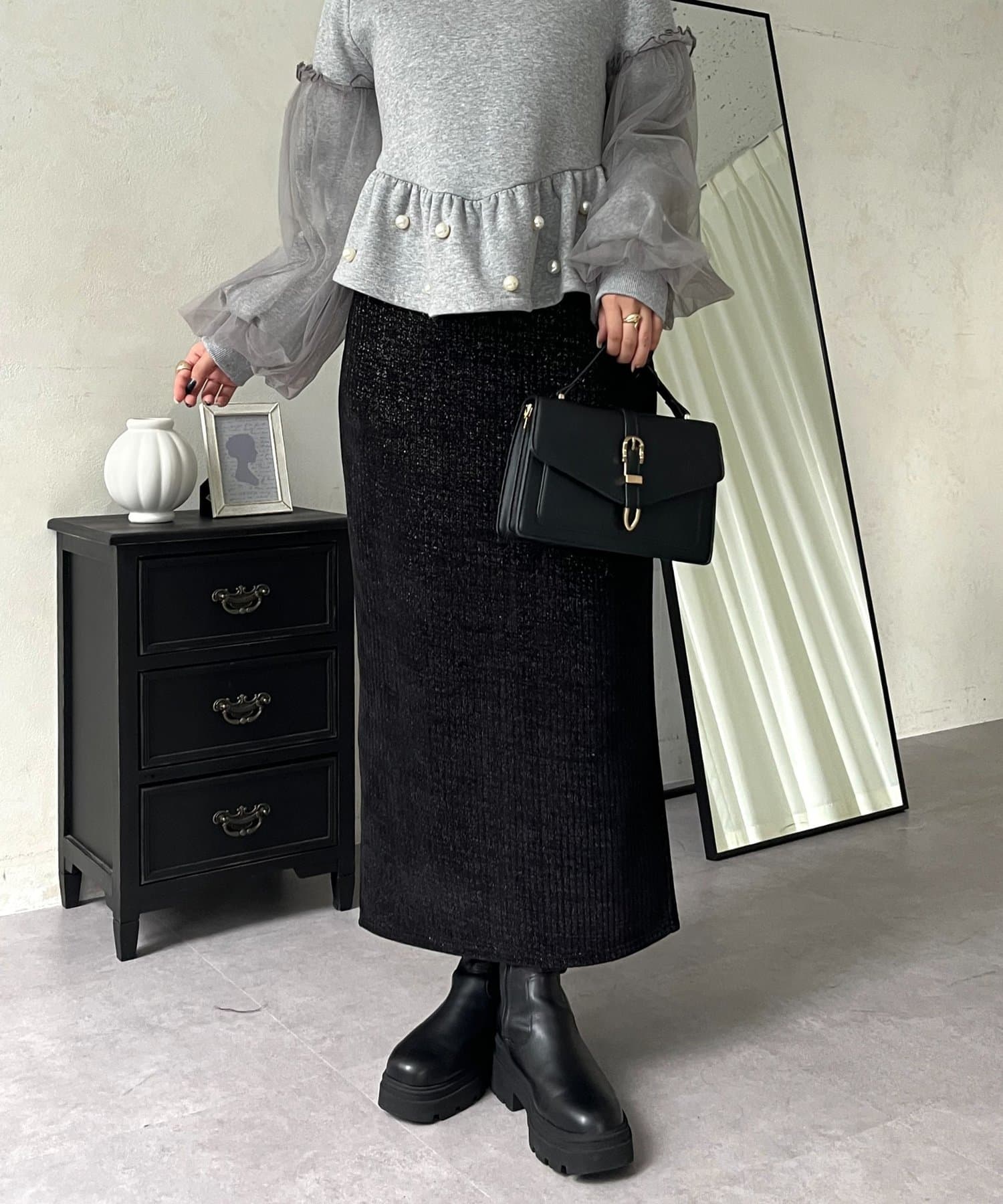 prose verse(プロズヴェール) ラメコーデュロイナロースカート