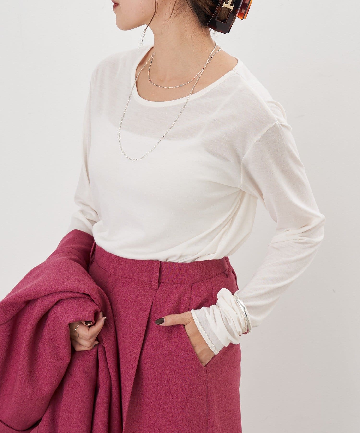 SHENERY(シーナリー) シアーロングスリーブTEE