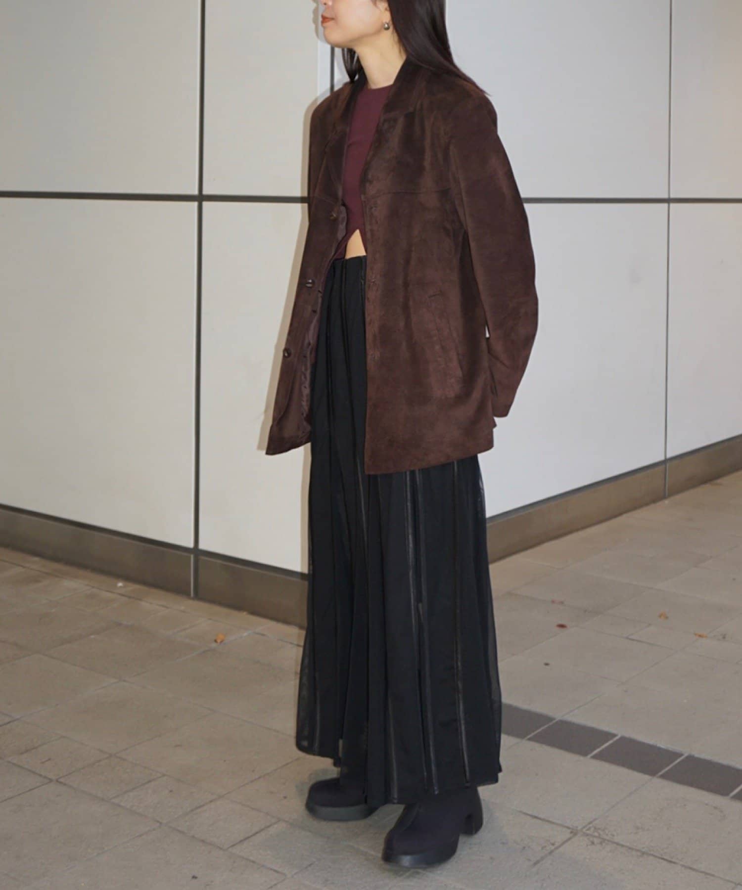 Pasterip(パセリ) Tulle docking sheer skirt