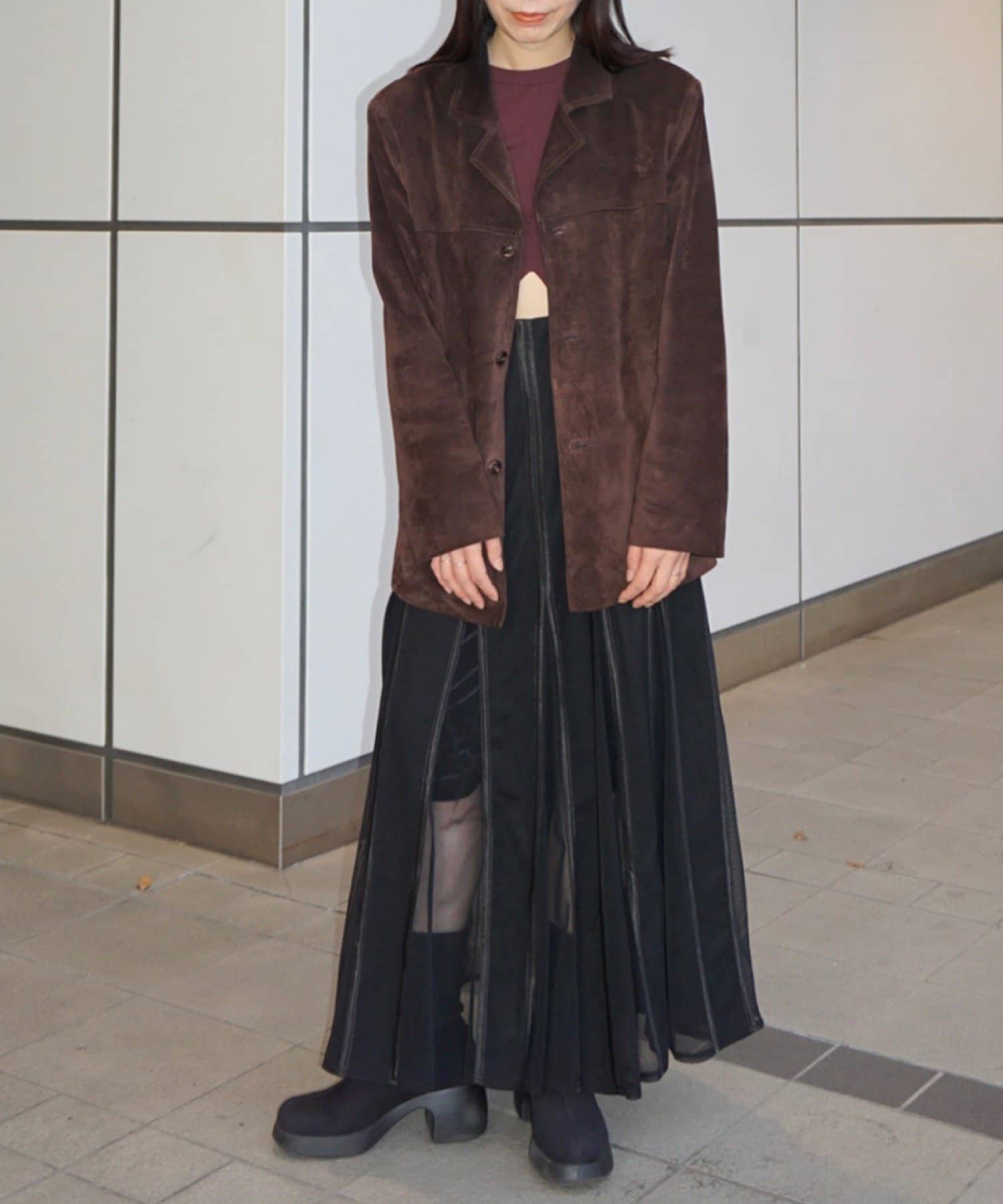 Pasterip(パセリ) Tulle docking sheer skirt