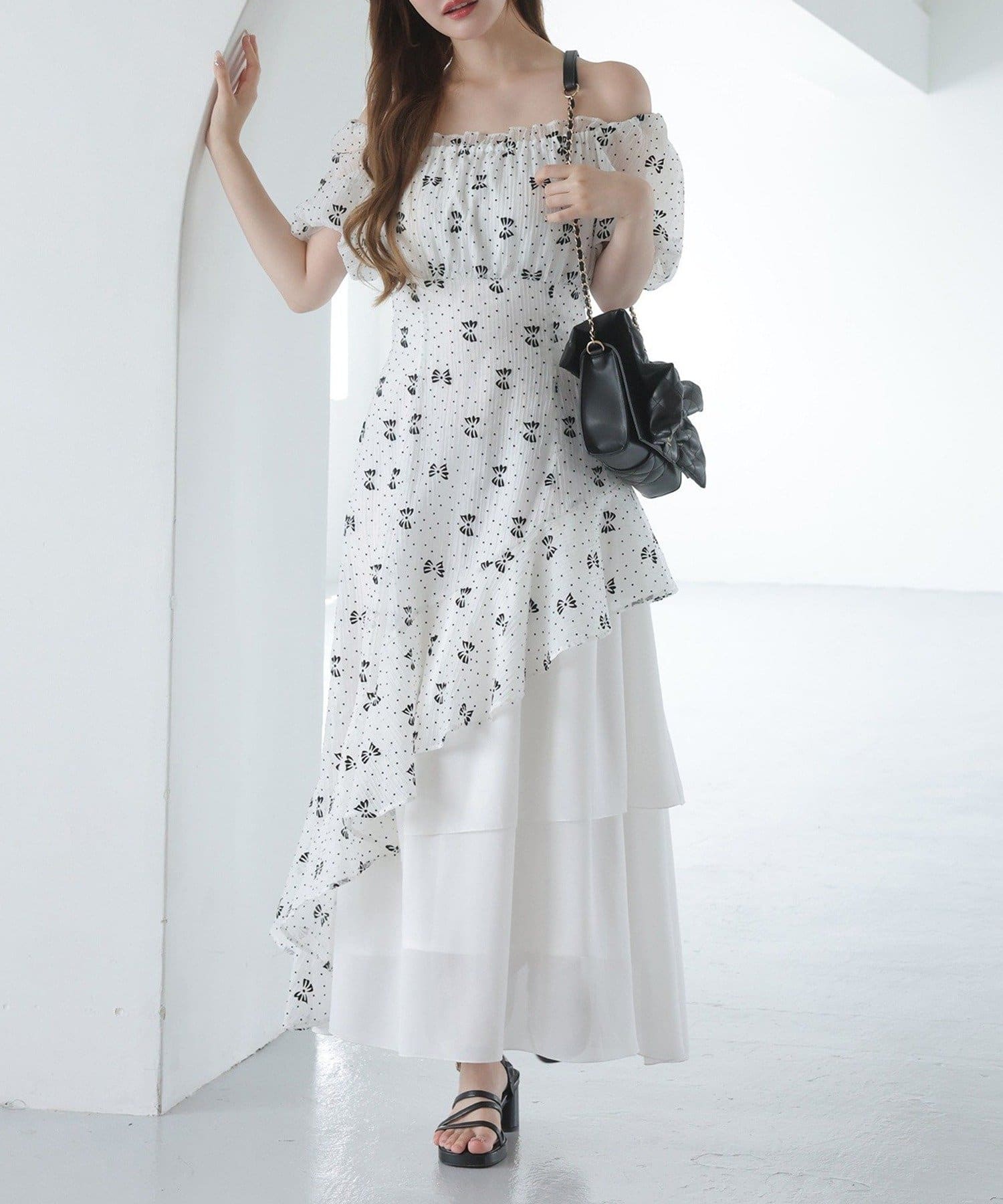 NICE CLAUP / OLIVE des OLIVE OUTLET(ナイスクラップ  / オリーブ デ オリーブ アウトレット) 【one after another】イレヘムティアードロングワンピース