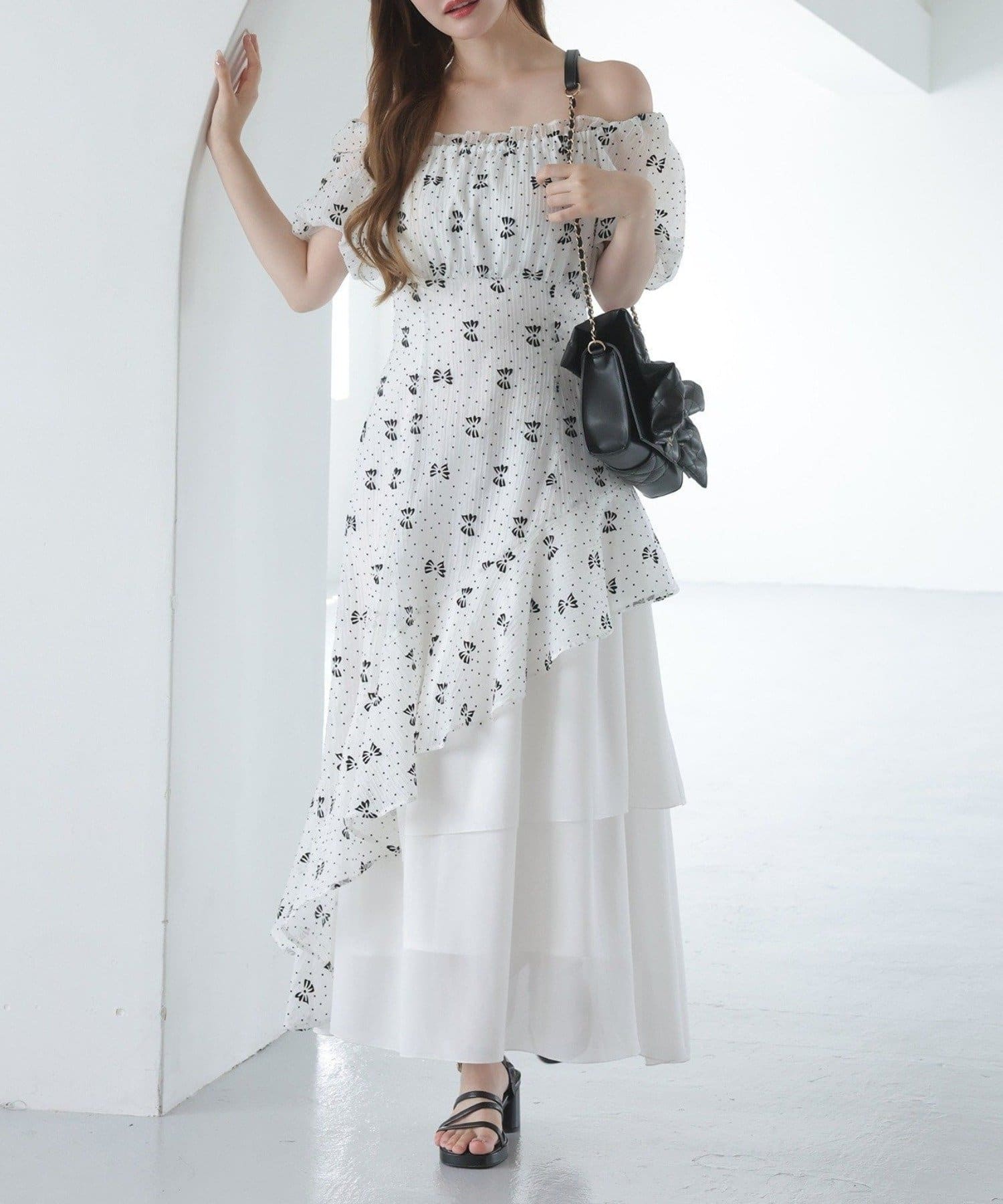 NICE CLAUP / OLIVE des OLIVE OUTLET(ナイスクラップ  / オリーブ デ オリーブ アウトレット) 【one after another】イレヘムティアードロングワンピース