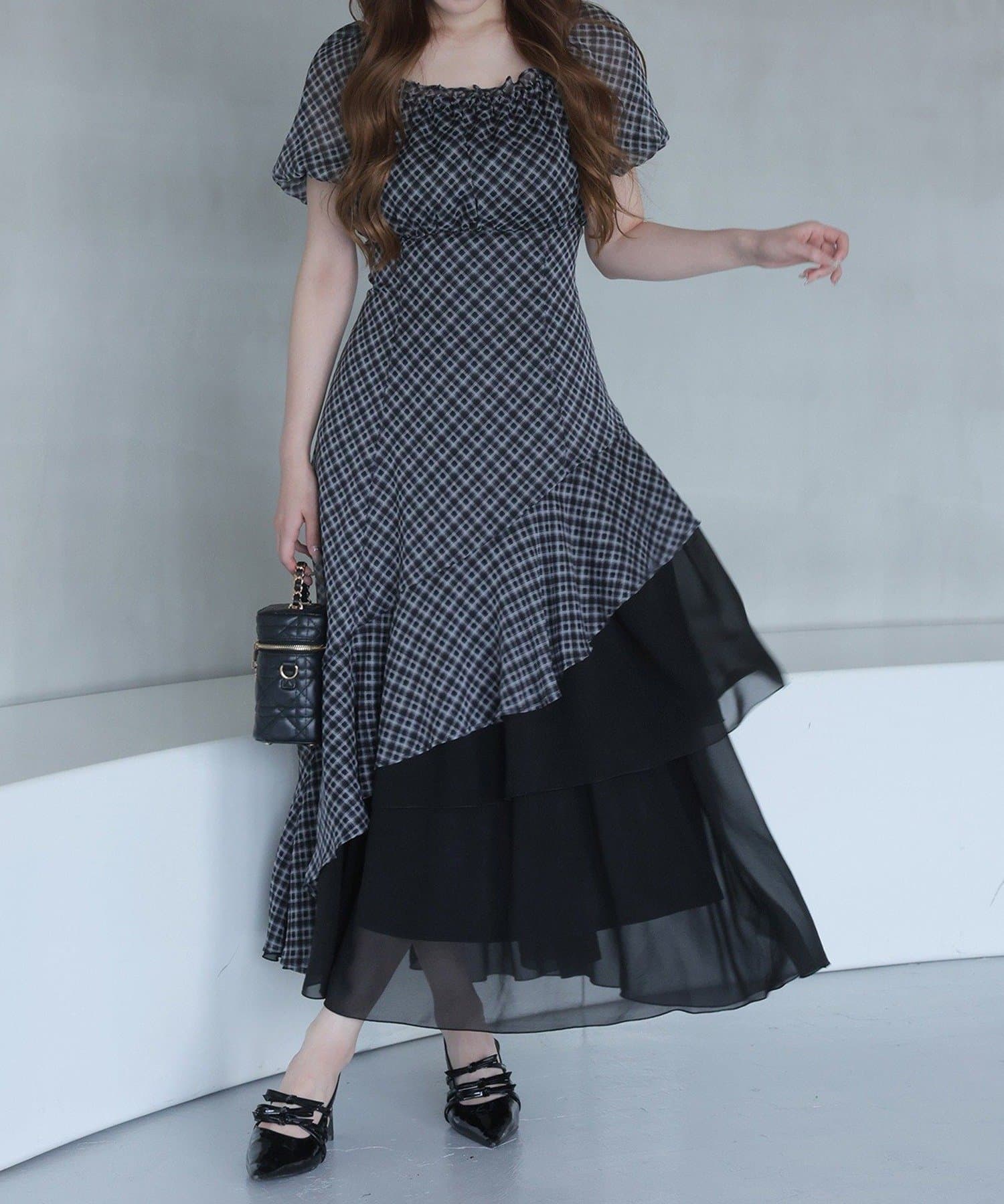 NICE CLAUP / OLIVE des OLIVE OUTLET(ナイスクラップ  / オリーブ デ オリーブ アウトレット) 【one after another】イレヘムティアードロングワンピース