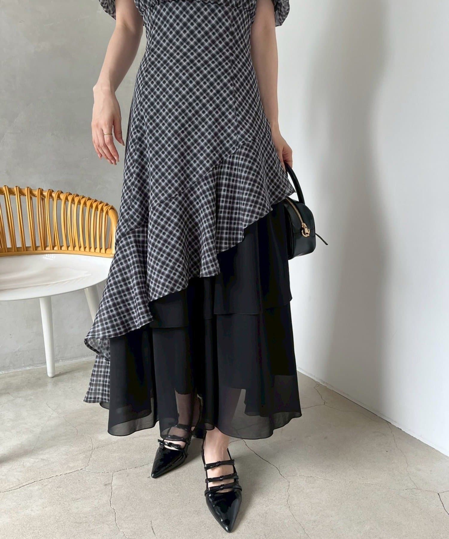 NICE CLAUP / OLIVE des OLIVE OUTLET(ナイスクラップ  / オリーブ デ オリーブ アウトレット) 【one after another】イレヘムティアードロングワンピース