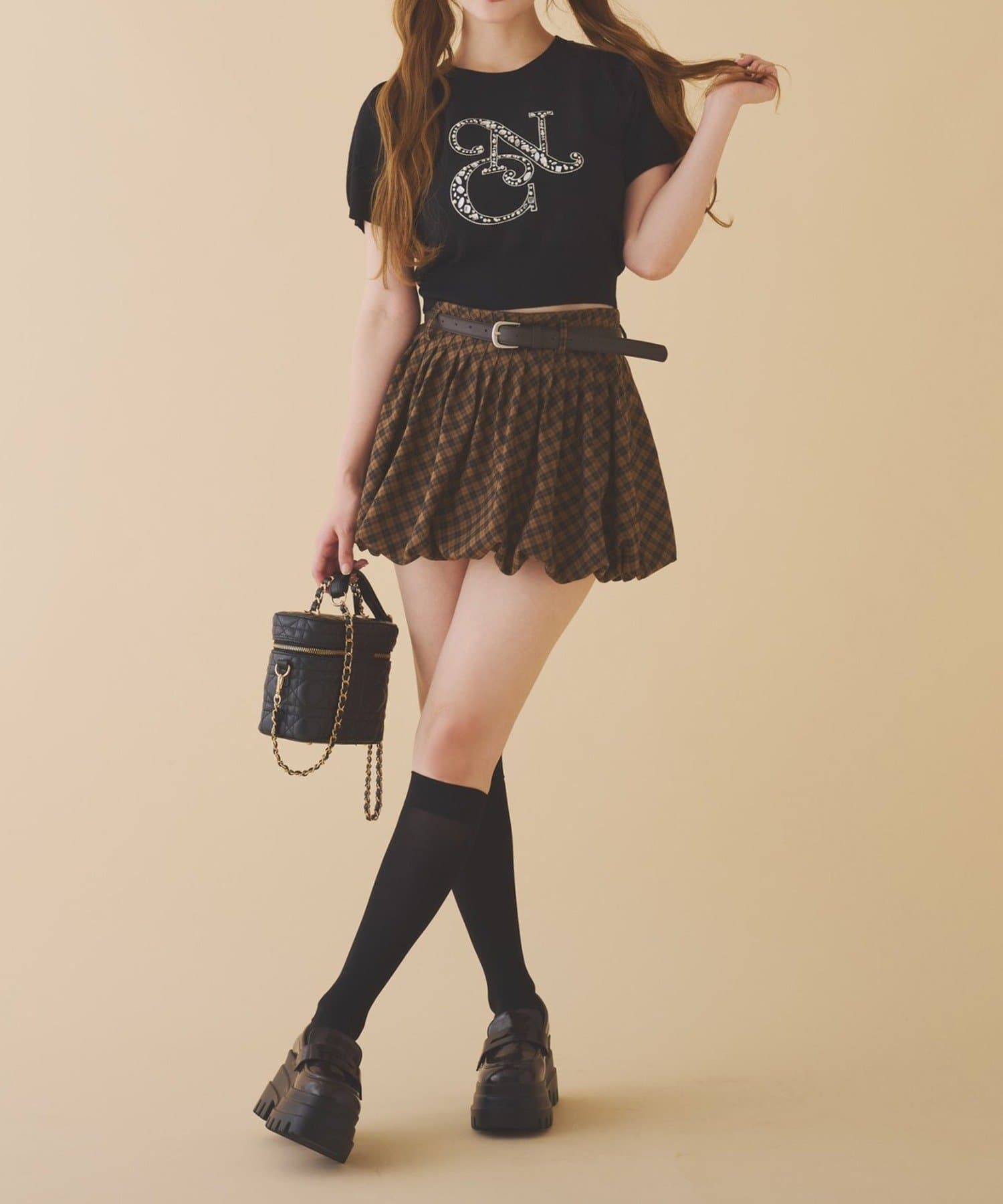 NICE CLAUP / OLIVE des OLIVE OUTLET(ナイスクラップ  / オリーブ デ オリーブ アウトレット) 【one after another】ロゴビジューニット