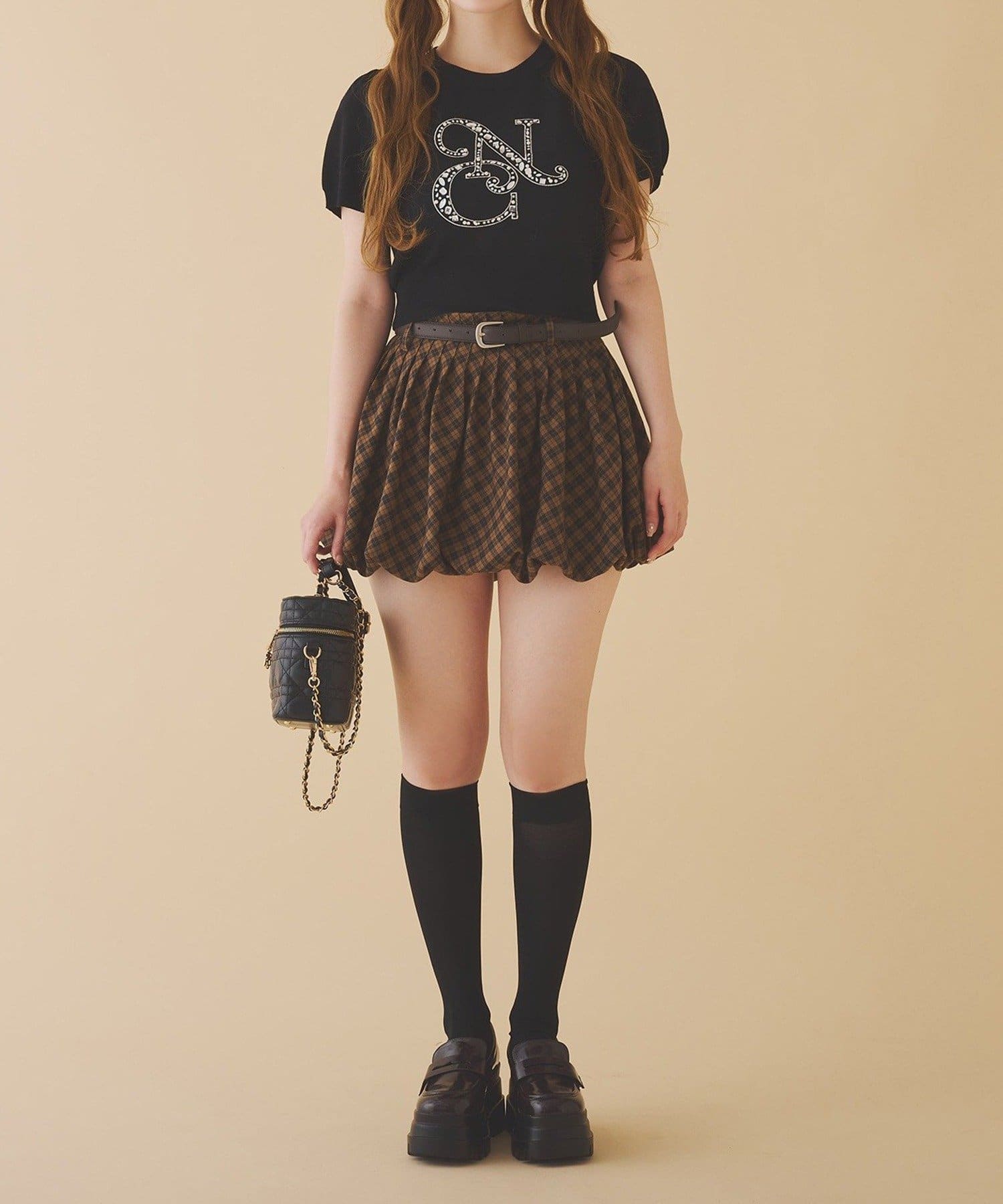 NICE CLAUP / OLIVE des OLIVE OUTLET(ナイスクラップ  / オリーブ デ オリーブ アウトレット) 【one after another】ロゴビジューニット