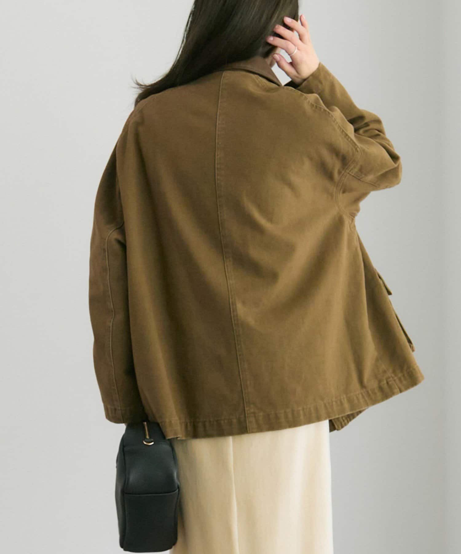 新品PUAL CE CIN（ピュアルセシン）フェイクレザージャケット　ジャケット フェイクレザー襟カバーオールジャケット | PUAL CE CIN