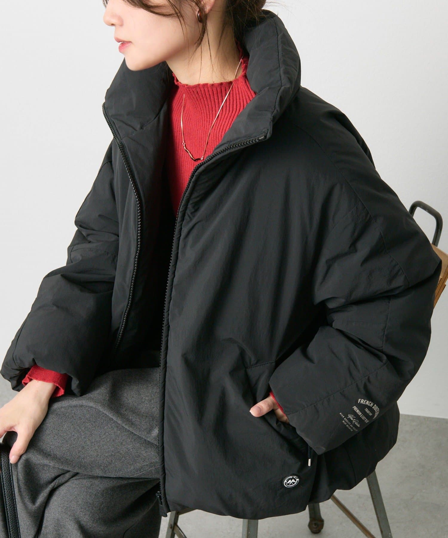PUAL CE CIN(ピュアルセシン) フレンチダックダウンジップアップジャケット