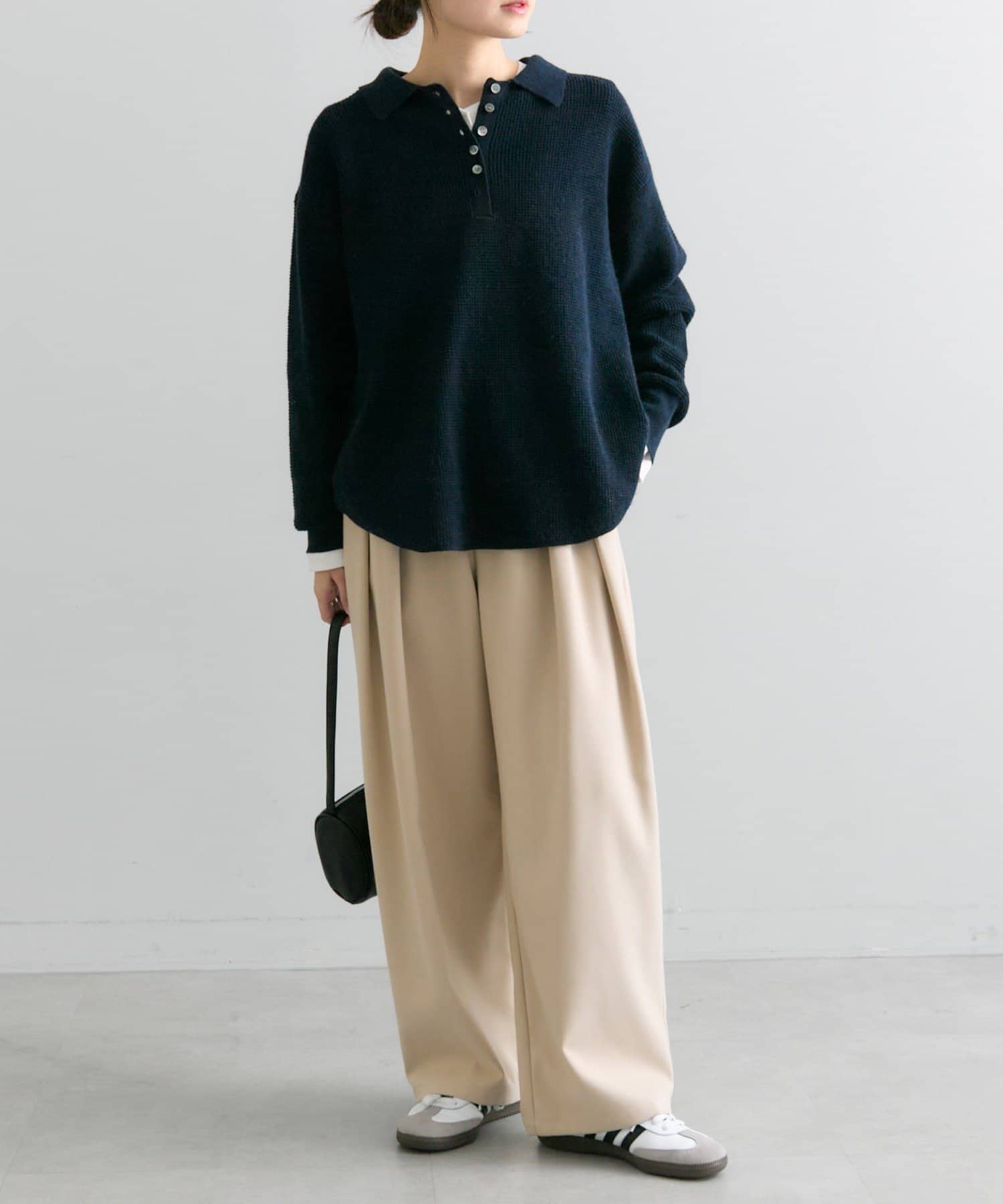 PUAL CE CIN(ピュアルセシン) ワッフルニットポロ