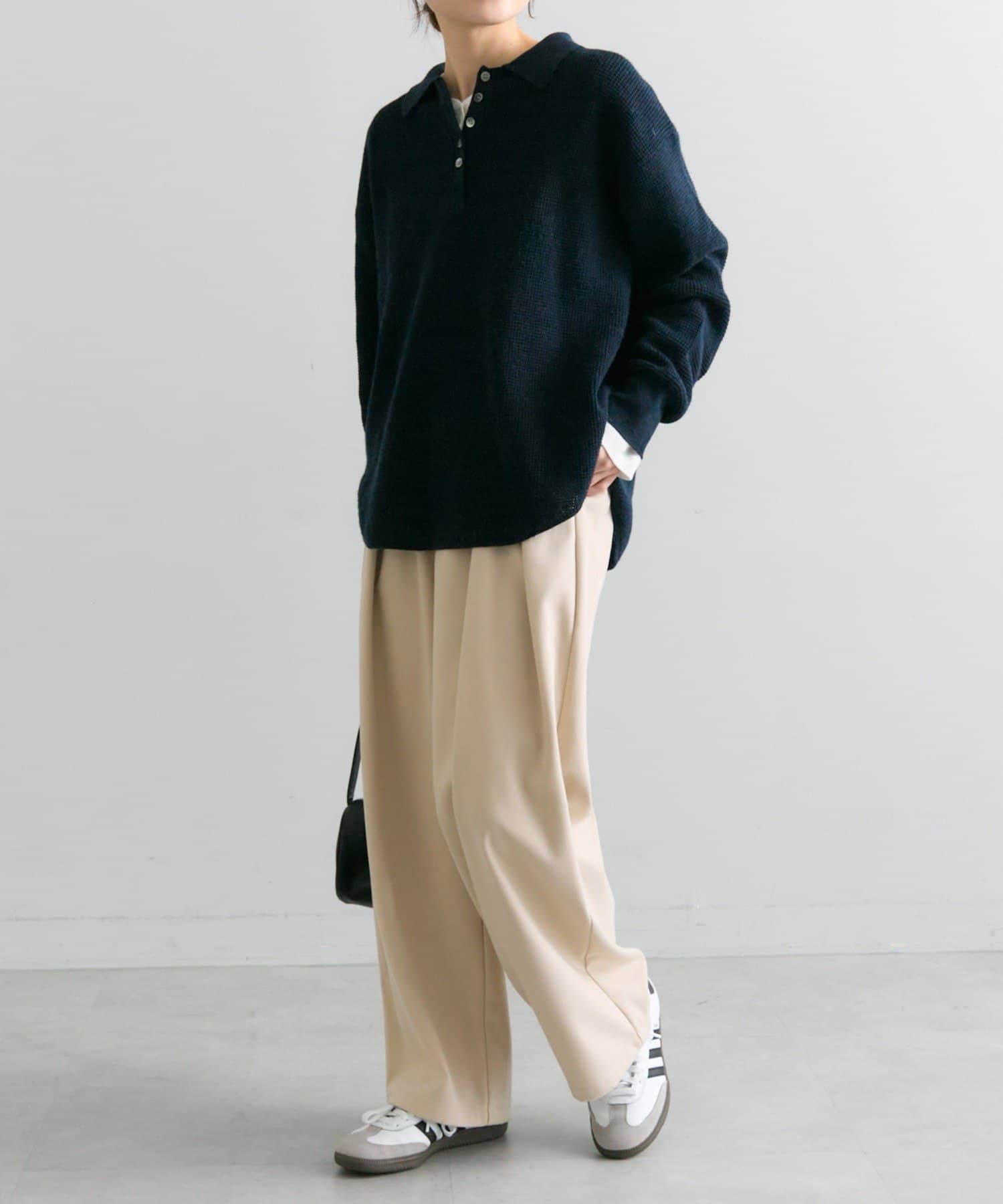 PUAL CE CIN(ピュアルセシン) ワッフルニットポロ