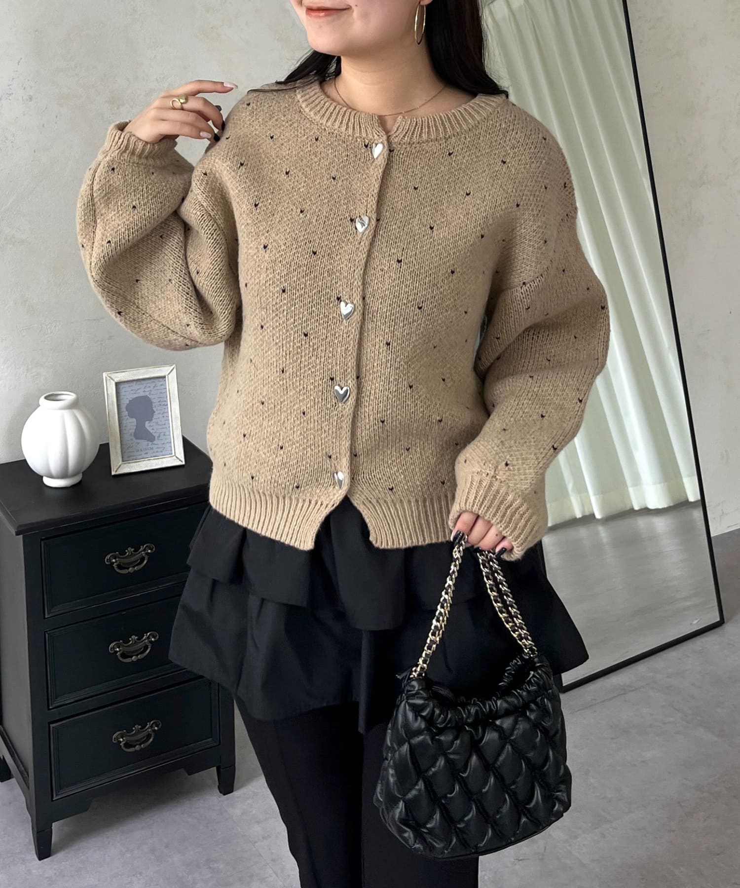 prose verse(プロズヴェール) ハートボタンミニハートカーディガン