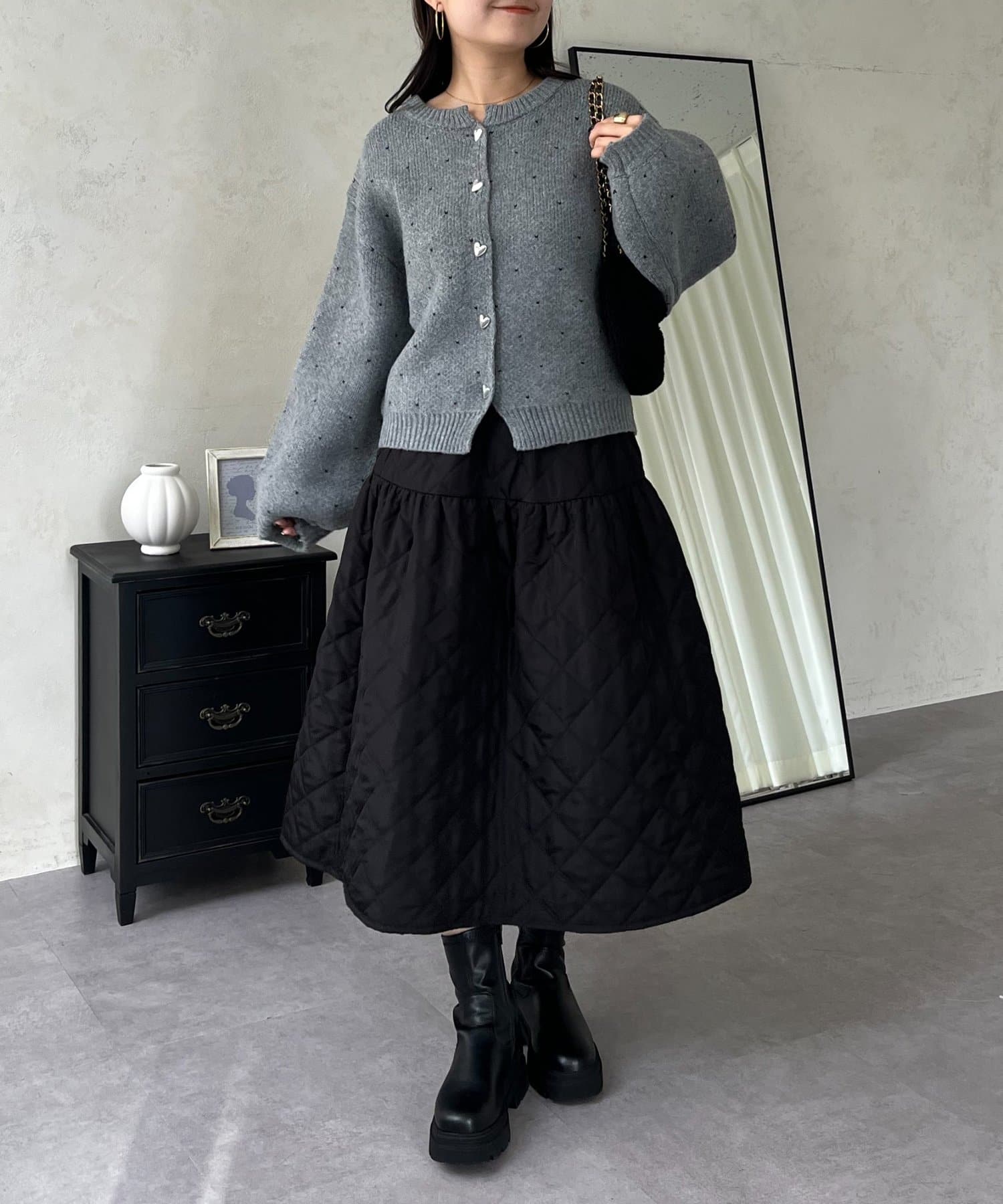 prose verse(プロズヴェール) ハートボタンミニハートカーディガン