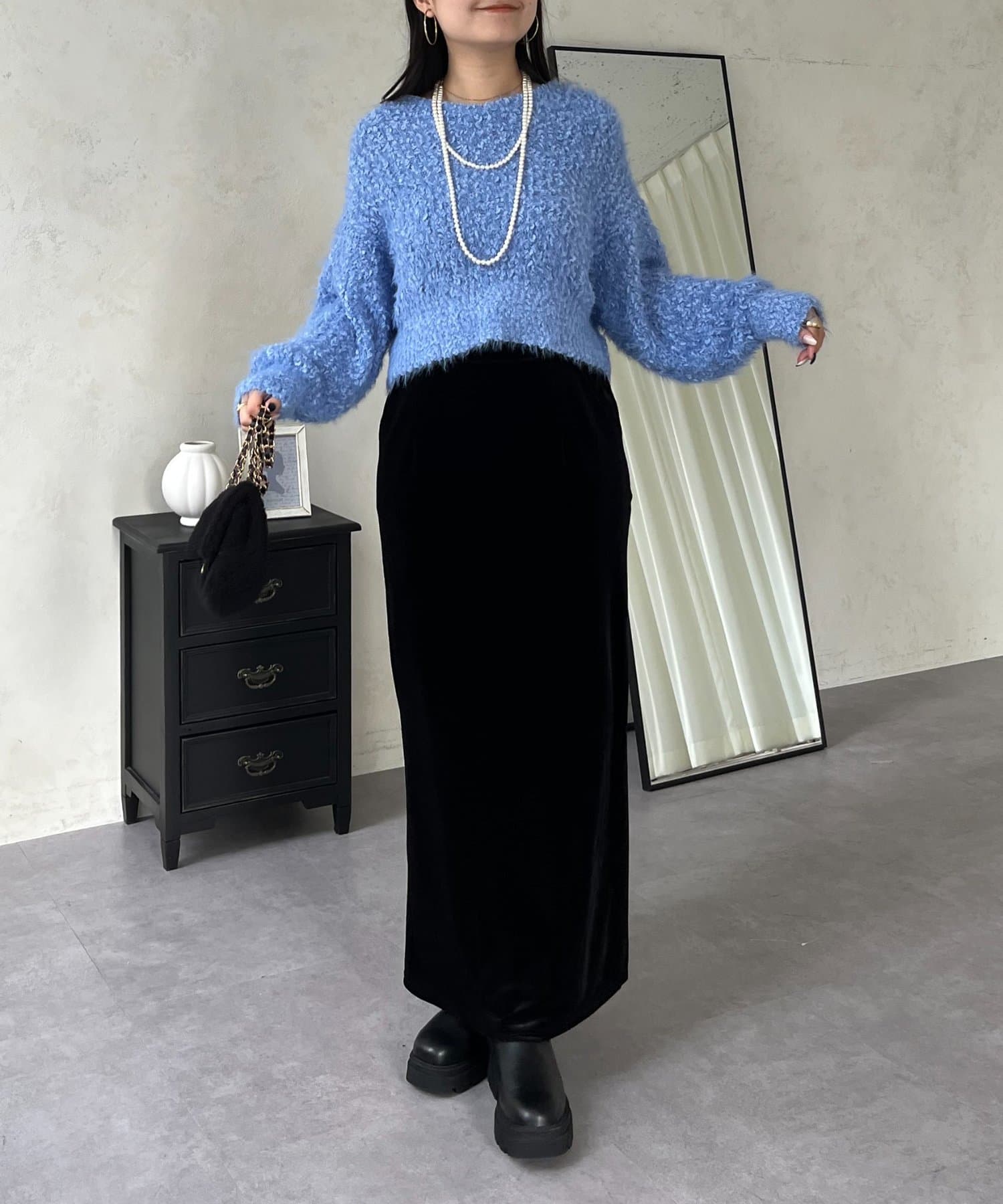 prose verse(プロズヴェール) ポップコーンシャギーVネックニット