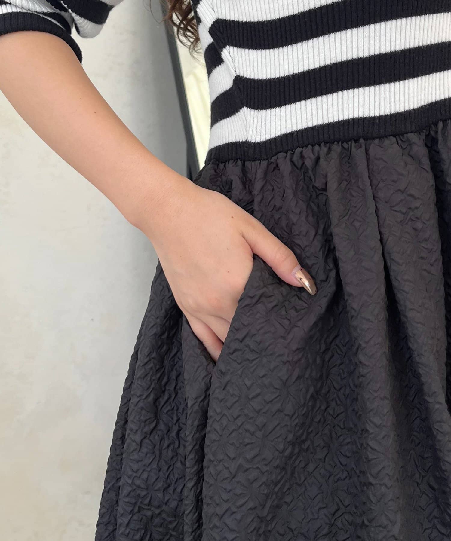 prose verse(プロズヴェール) 【前後2way】パールボタンドッキングフレアワンピース