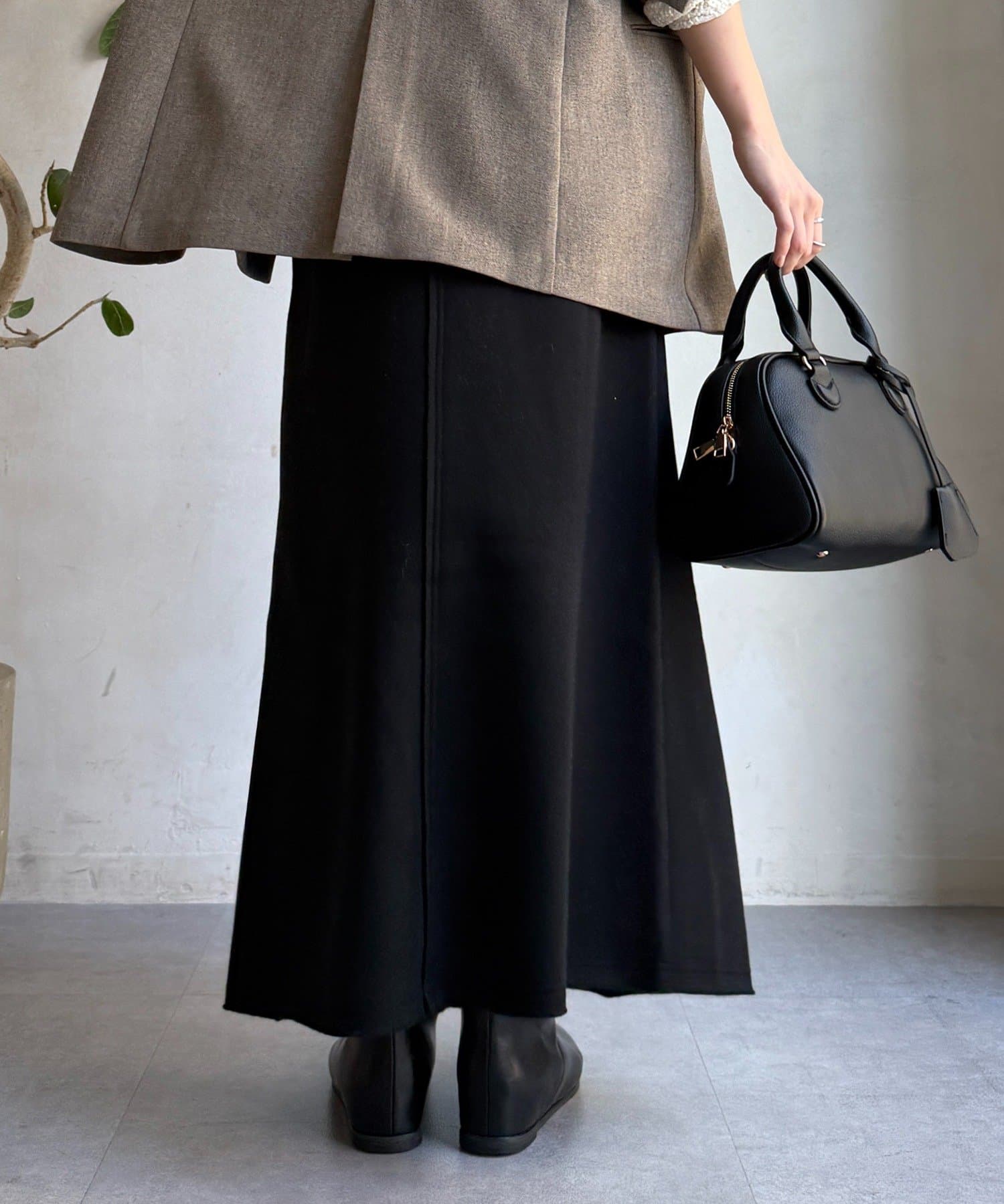 DOUDOU(ドゥドゥ) 裏起毛DD刺繍スカート