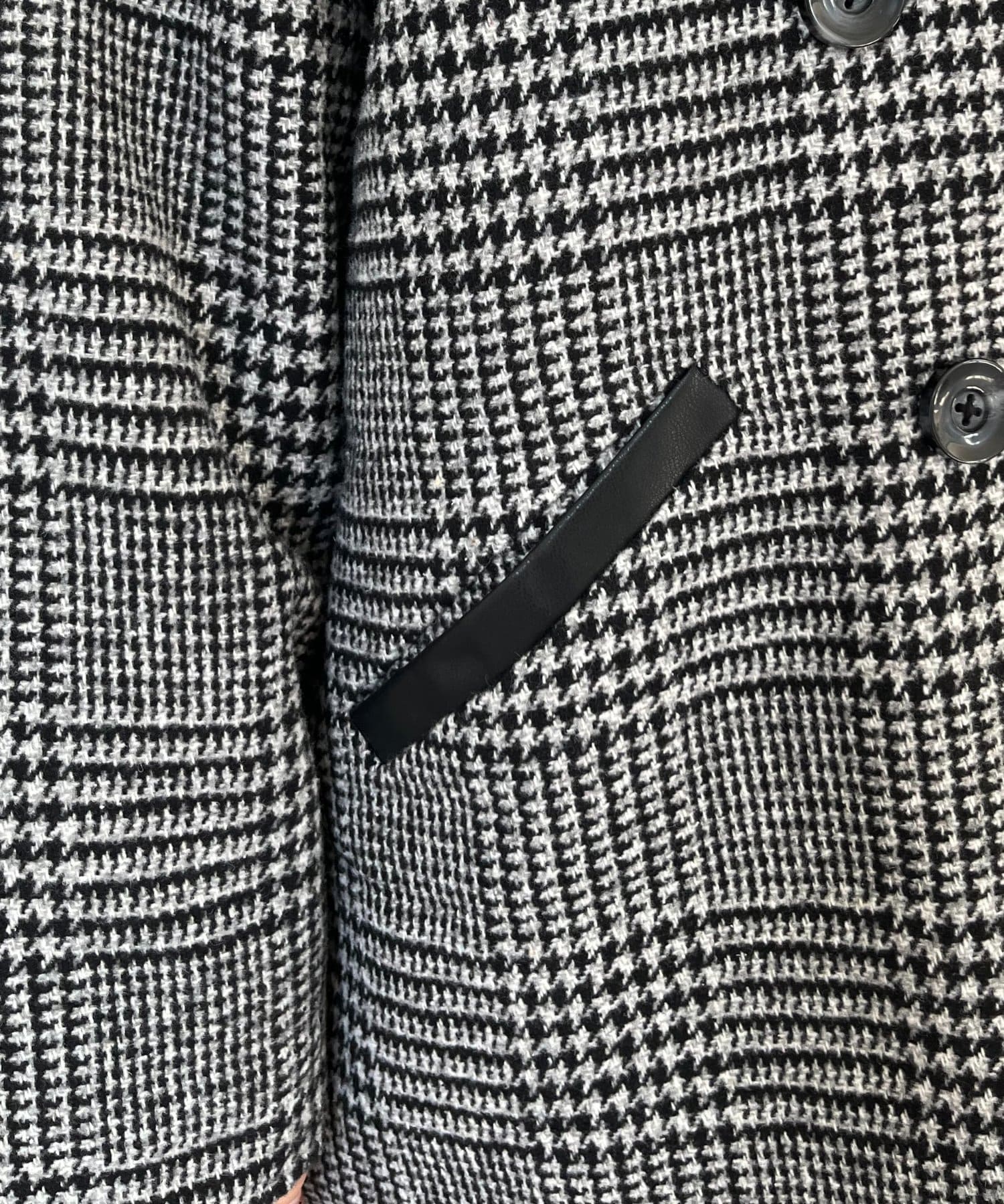 prose verse(プロズヴェール) レザーカラー裏キルティングチェックコート