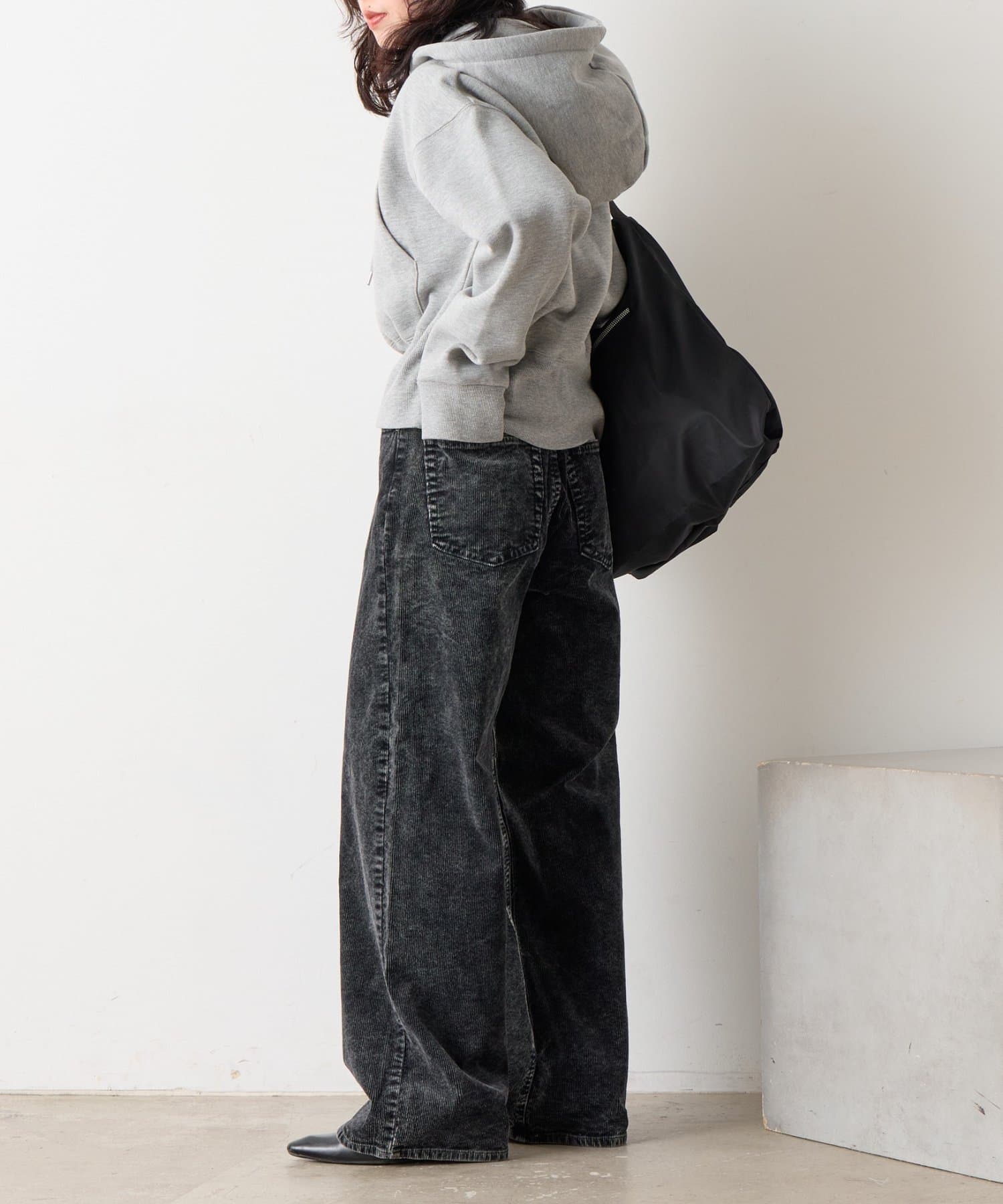 -goocy-(グーシー) 加工コーデュロイワイドストレートパンツ