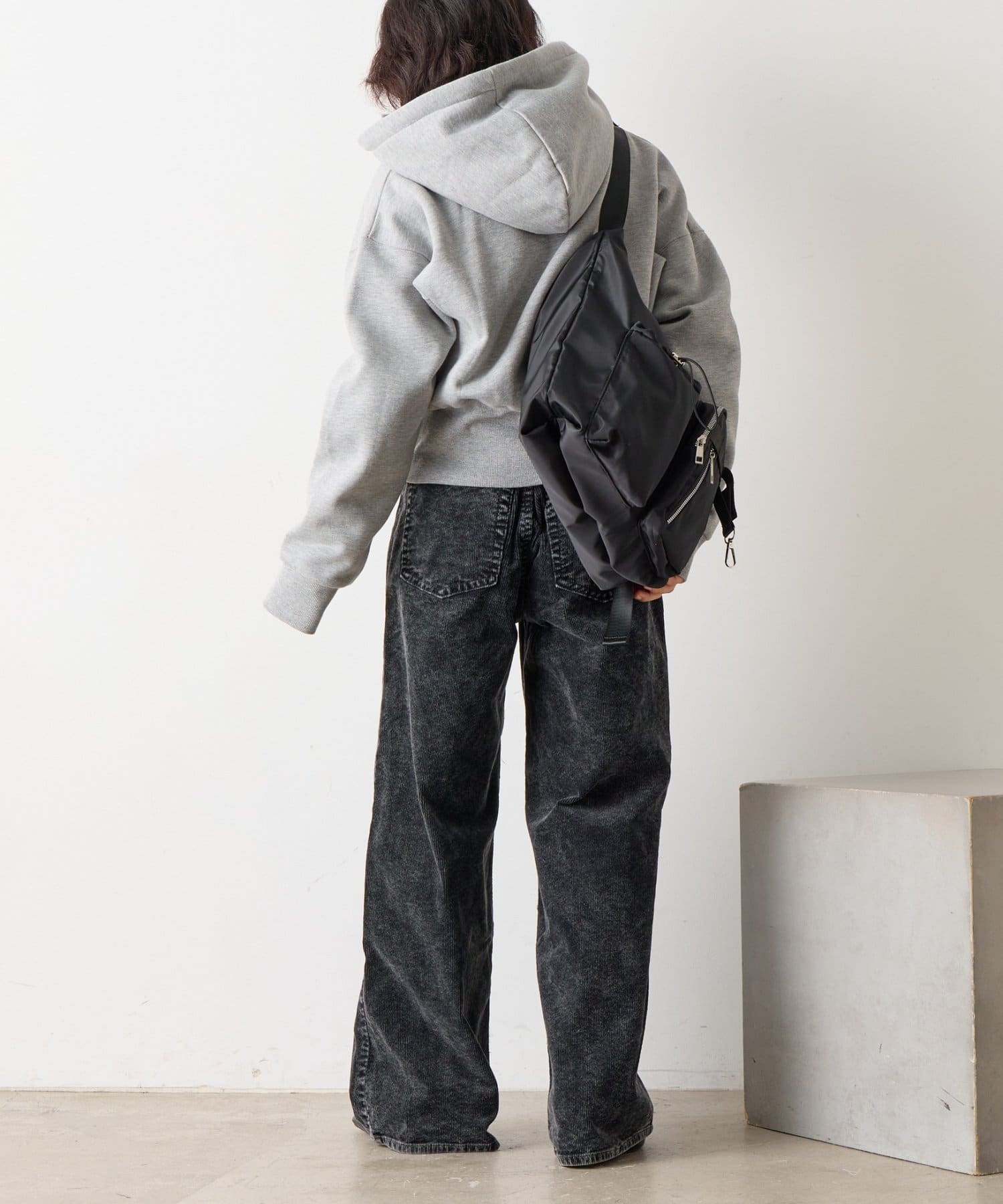 -goocy-(グーシー) 加工コーデュロイワイドストレートパンツ