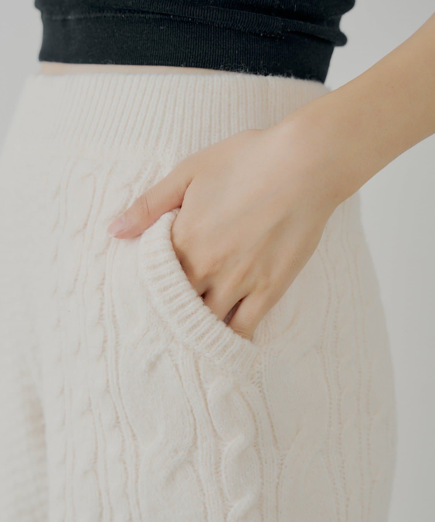 Chico(チコ) 【セットアップ対応】ケーブルショートニットパンツ