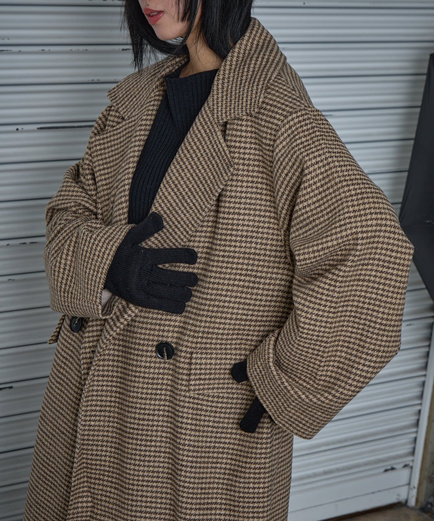 -goocy-(グーシー) チェックロングコート