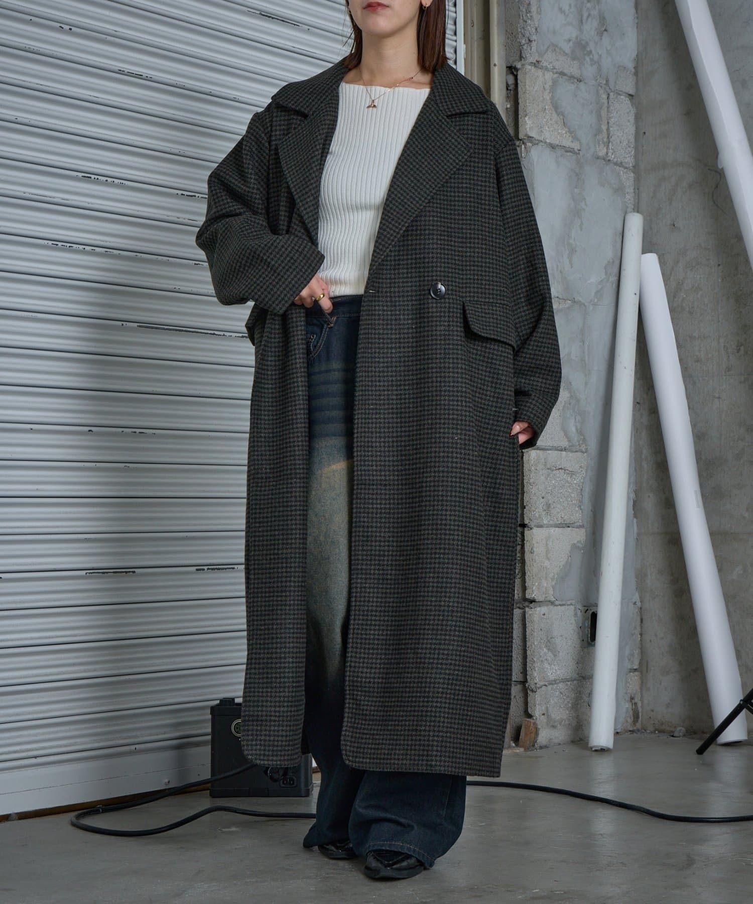 -goocy-(グーシー) チェックロングコート