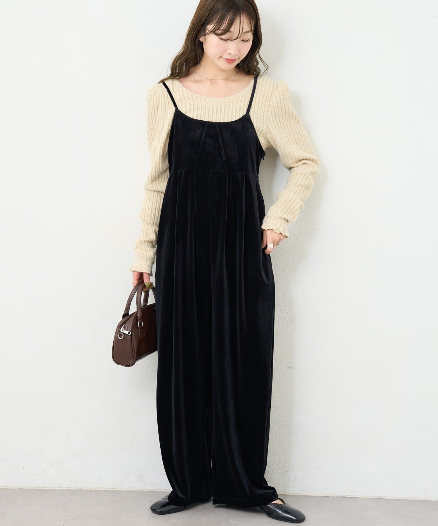 Kastane(カスタネ) 【S.Mサイズ展開】B ベロアサロペット