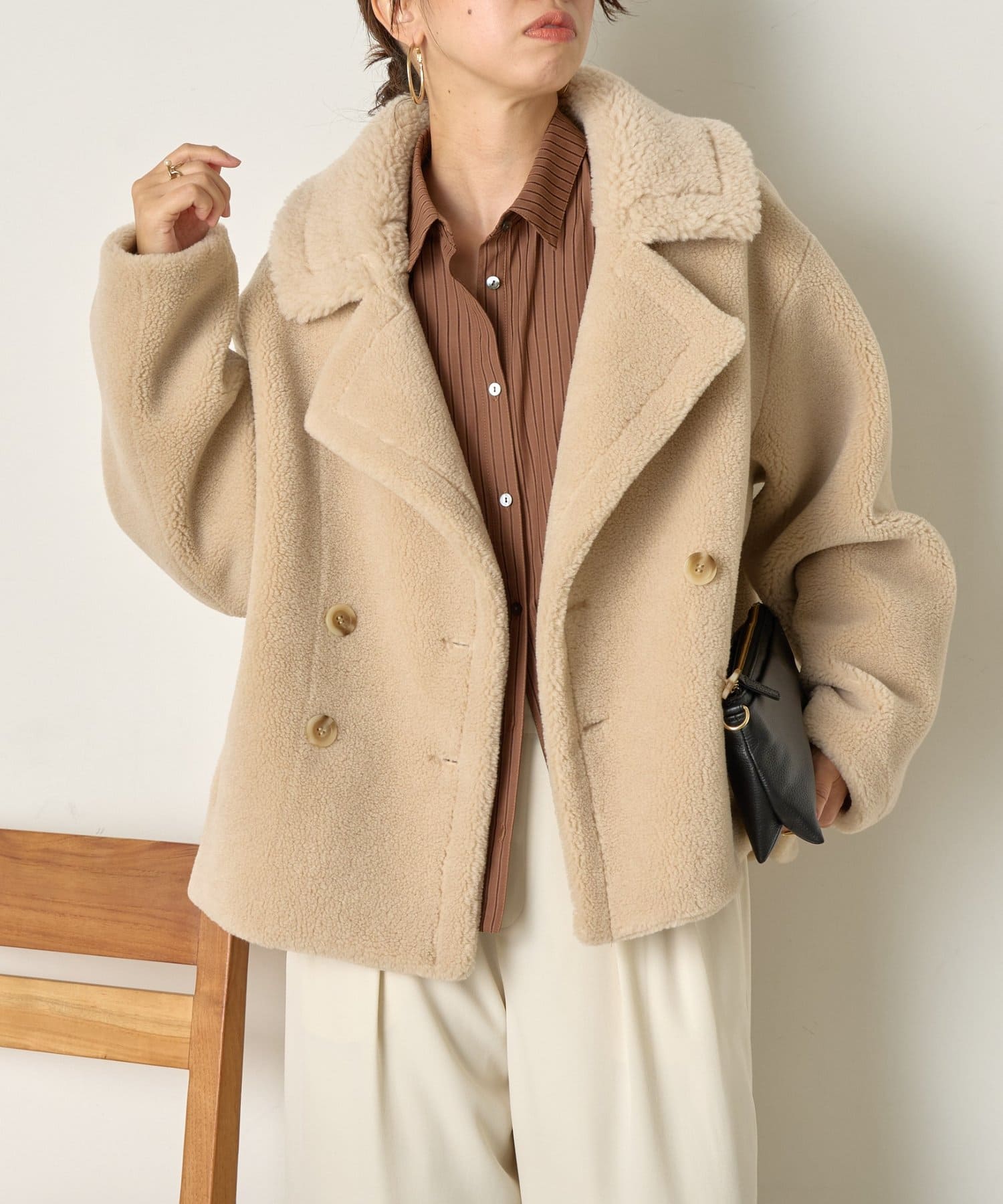 Jena　espace merveilleux(ジェナ　エスパスメルヴェイユ) ボアダブルジャケット