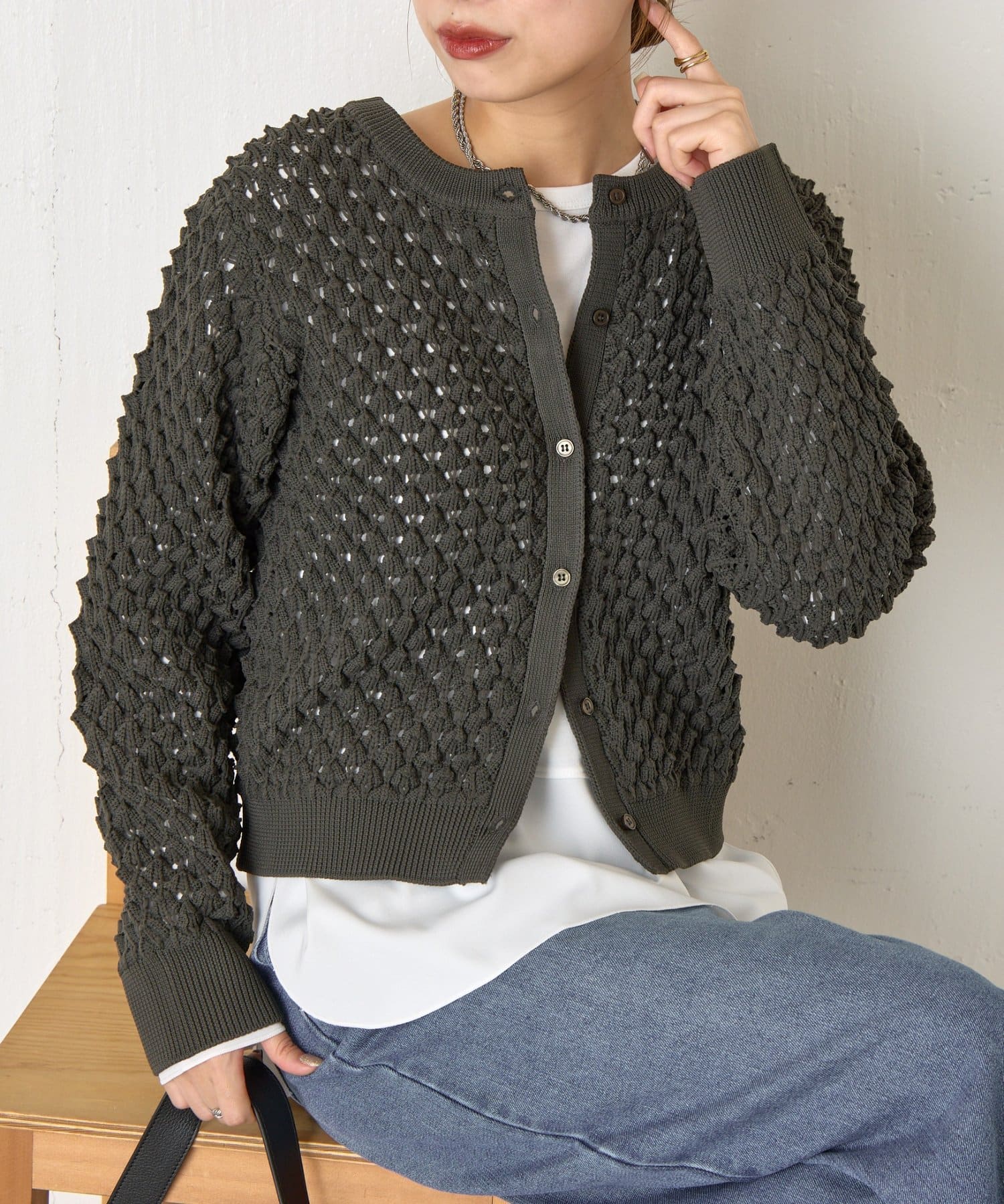 Jena　espace merveilleux(ジェナ　エスパスメルヴェイユ) バンピーニットカーディガン