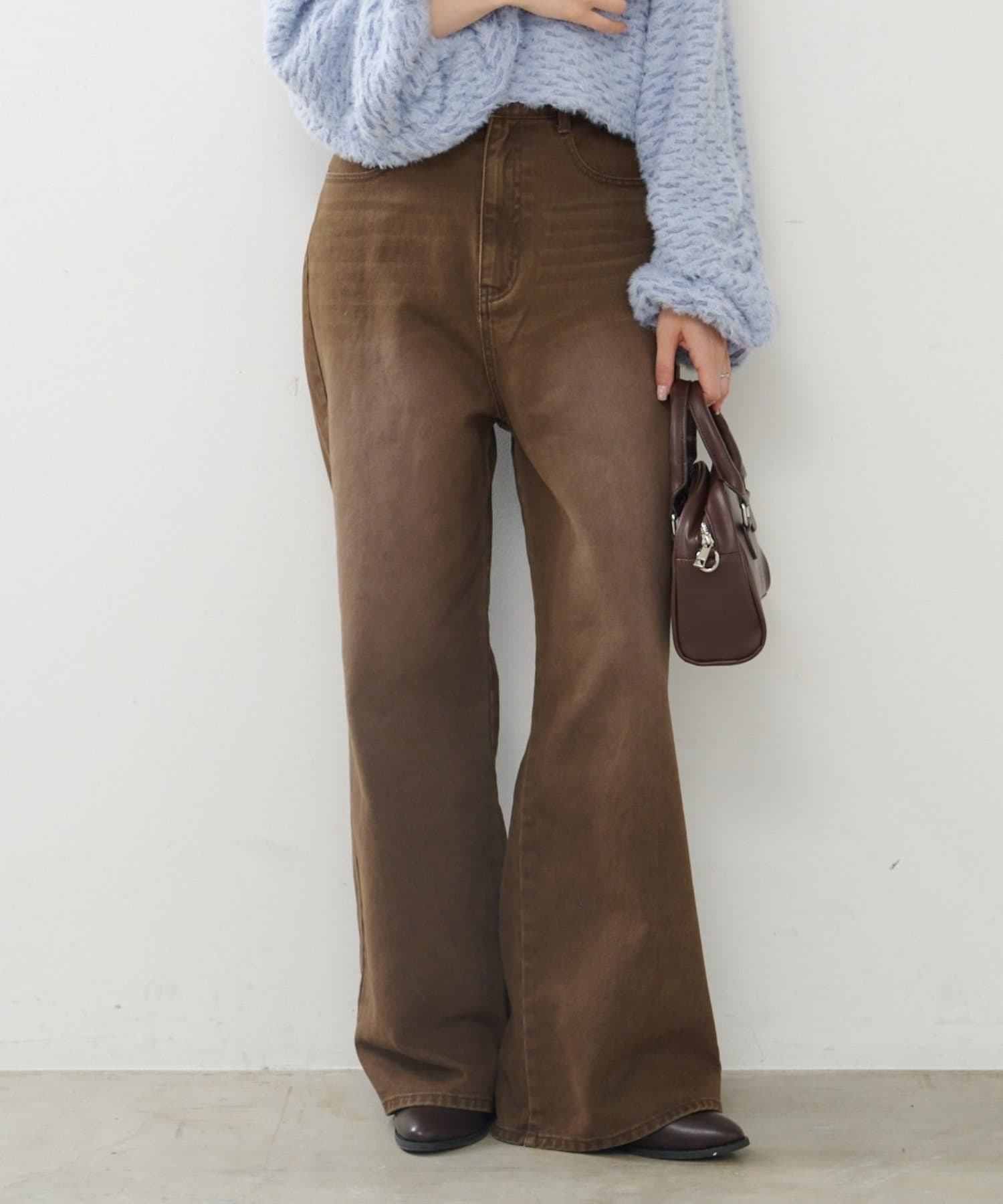 Kastane(カスタネ) 【2サイズ展開/低身長サイズ】ストレートバックベルトパンツ