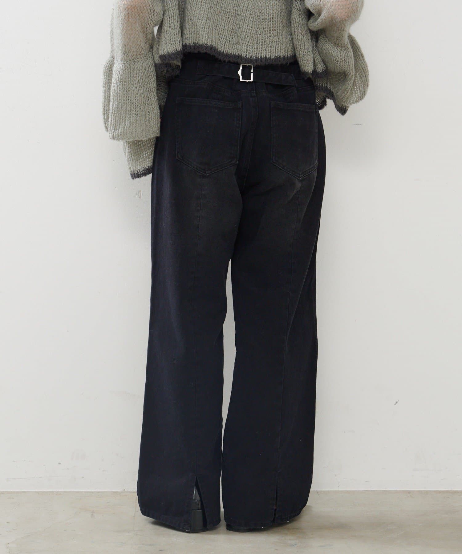 Kastane(カスタネ) 【2サイズ展開/低身長サイズ】ストレートバックベルトパンツ