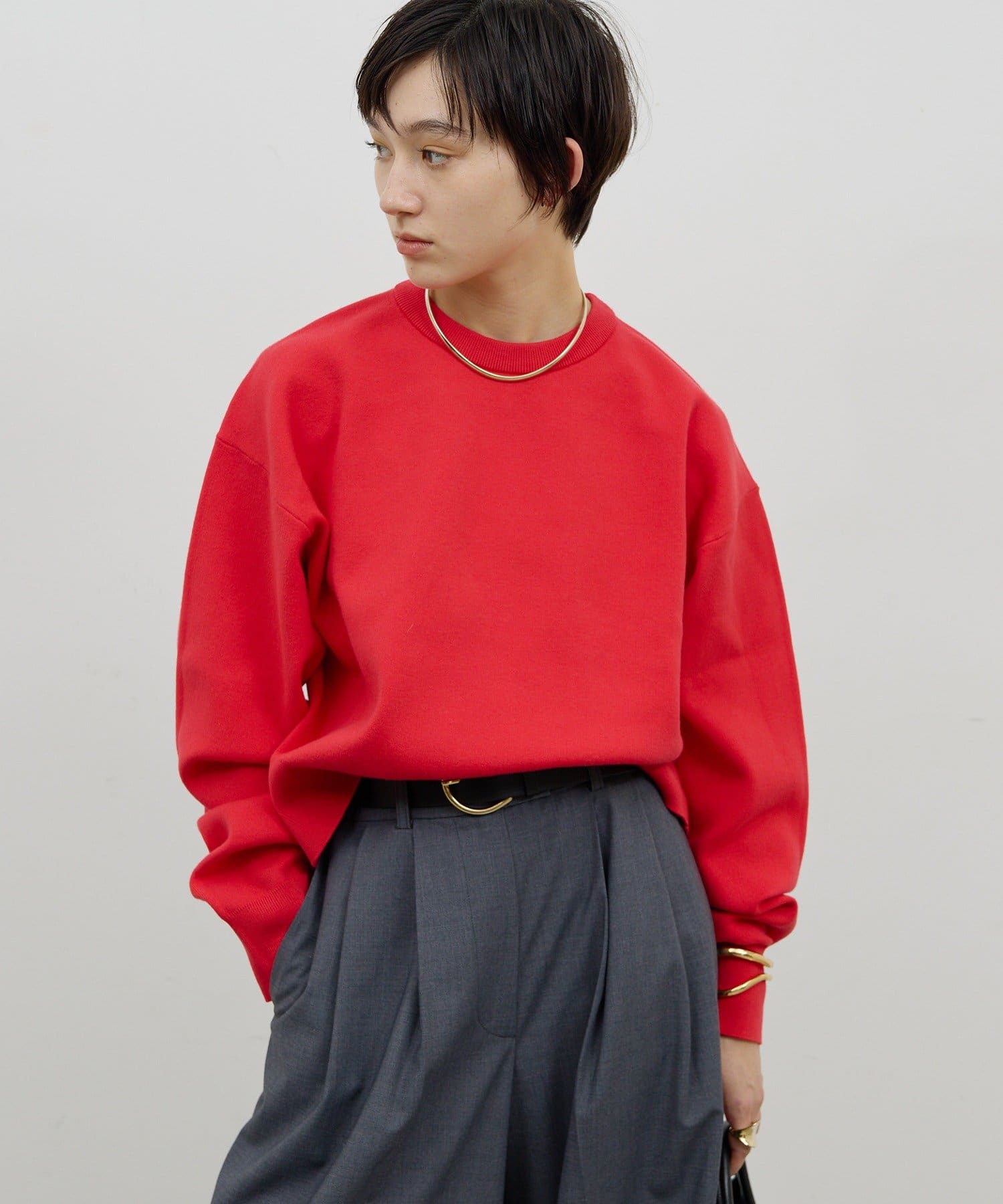 GALLARDAGALANTE(ガリャルダガランテ) スウェットライククルーニット