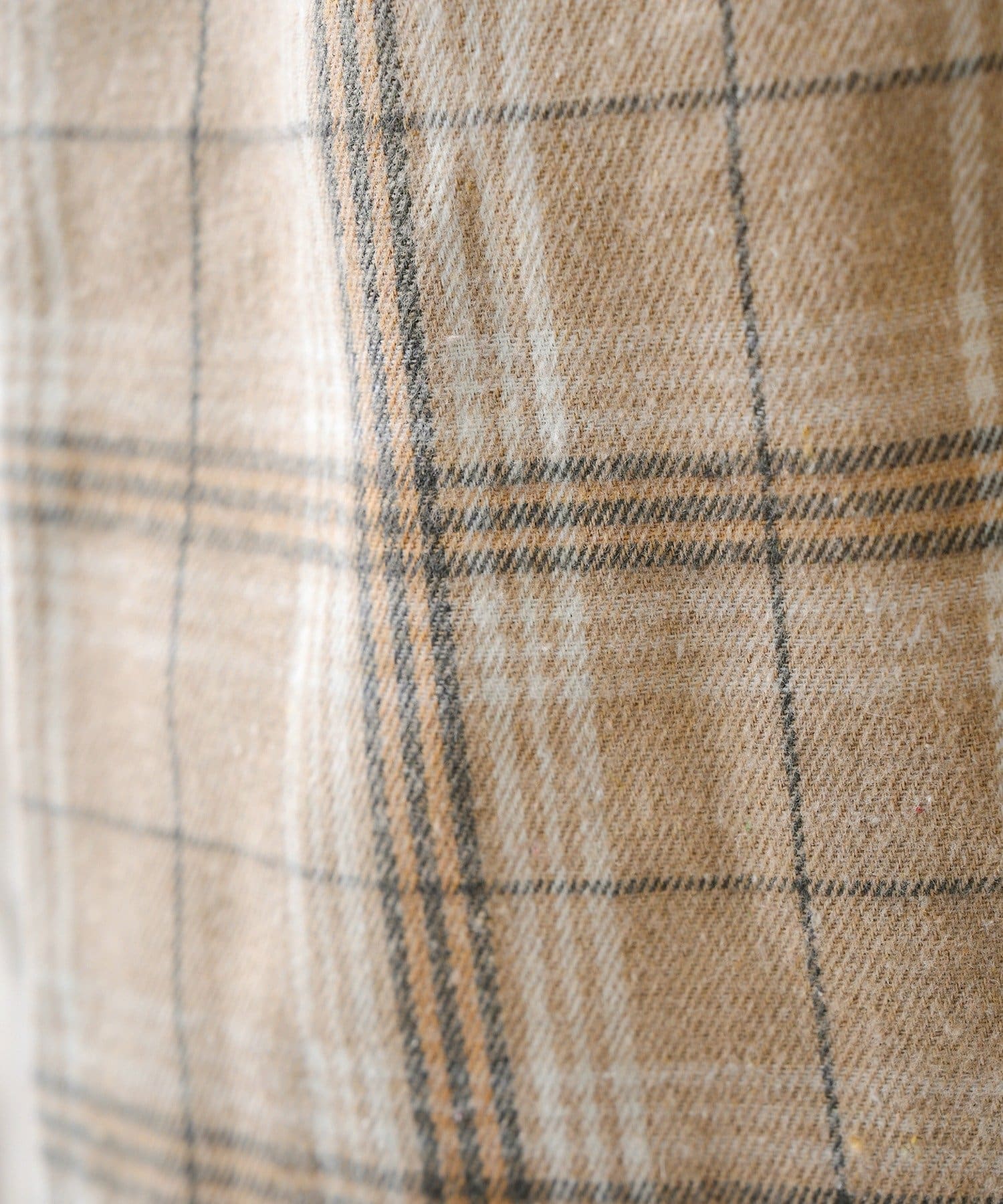 3COINS(スリーコインズ) チェック柄ギャザーエプロン／KITINTO