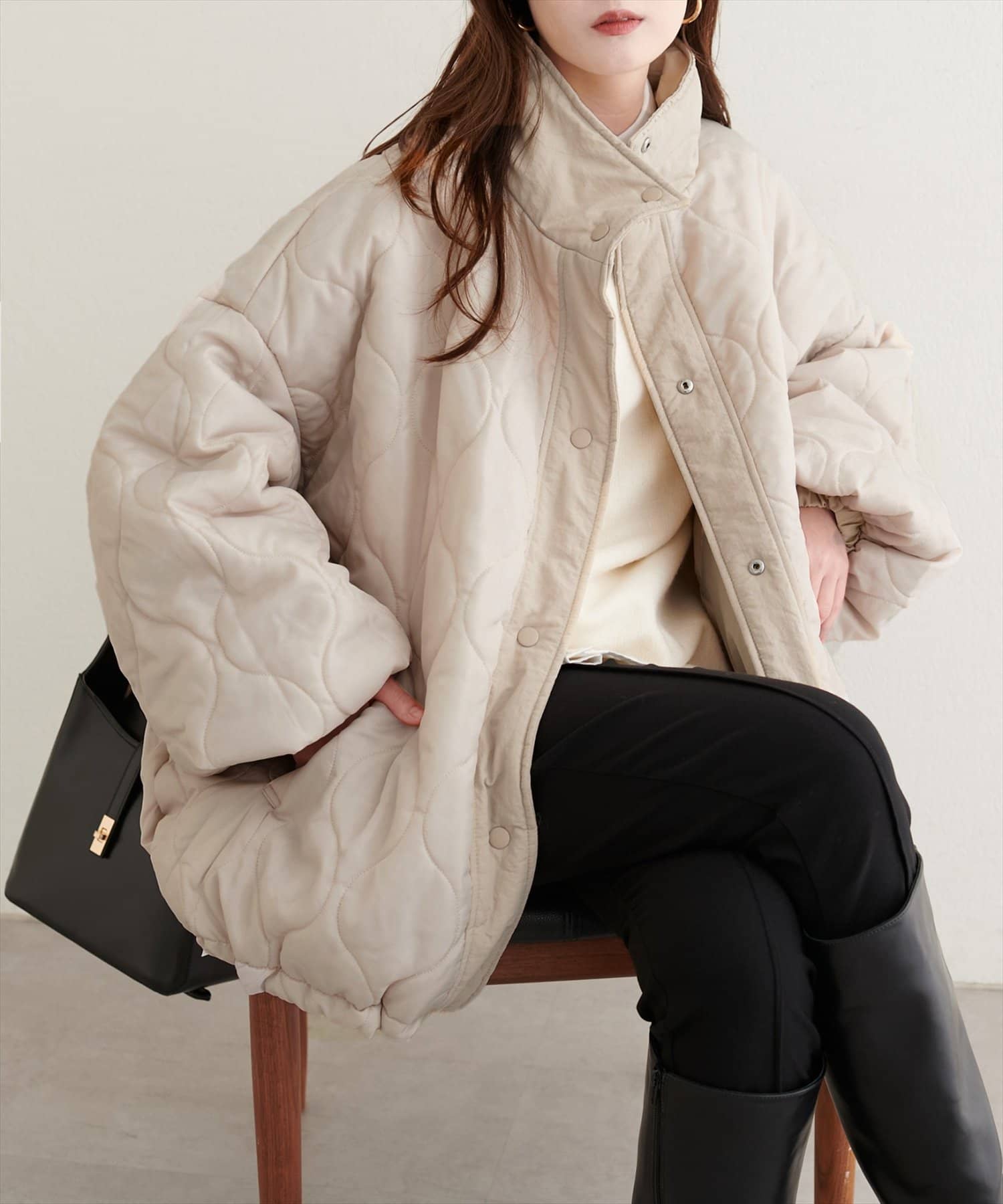 natural couture(ナチュラルクチュール) ナイロンワッシャーリバーシコート
