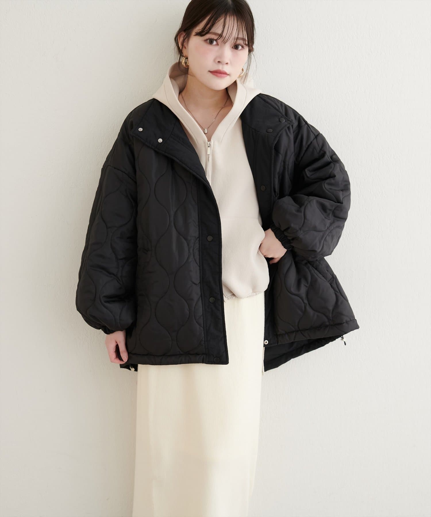 natural couture(ナチュラルクチュール) ナイロンワッシャーリバーシコート