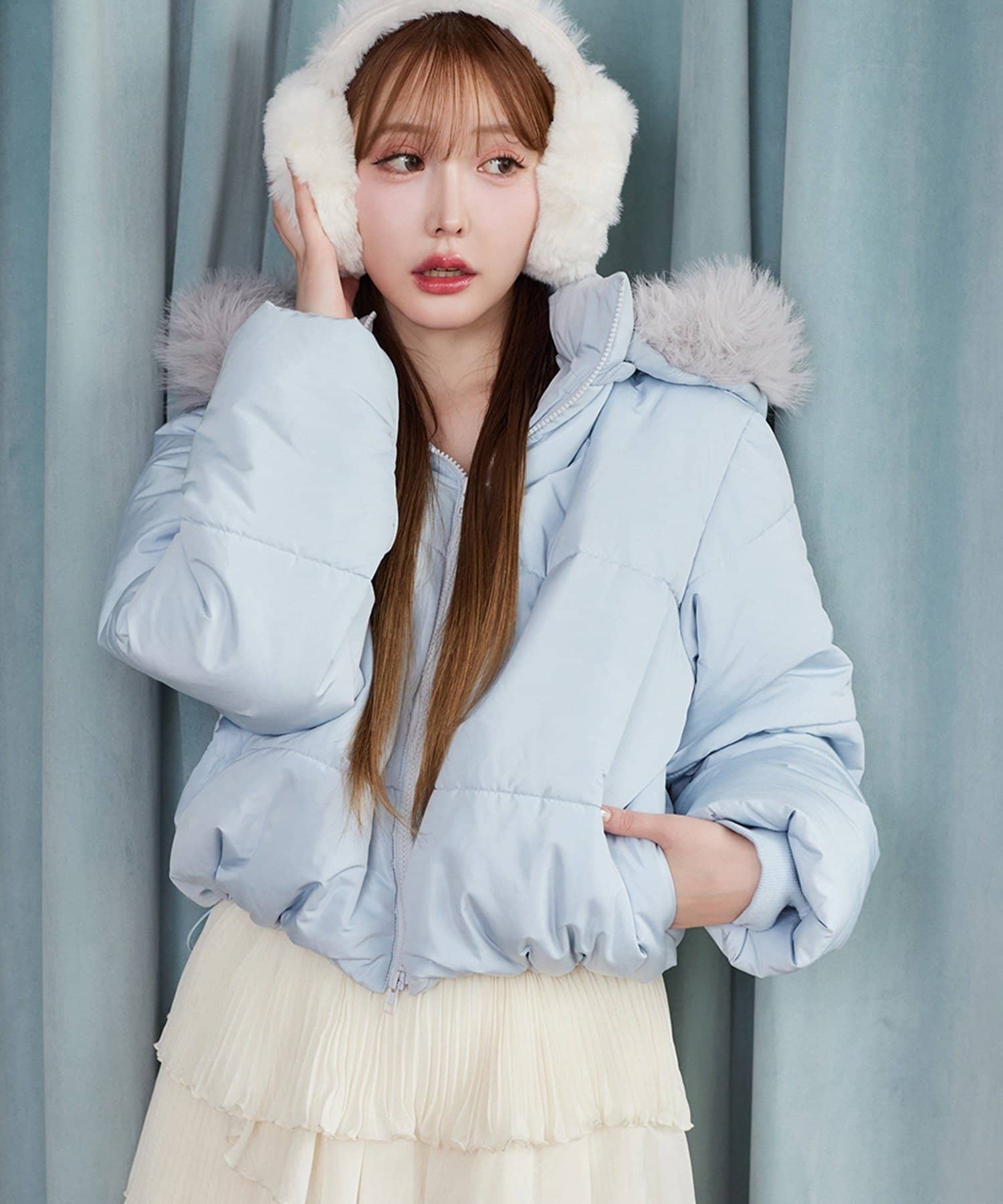 one after another NICE CLAUP(ワンアフターアナザー ナイスクラップ) ファー付きショートエコダウン