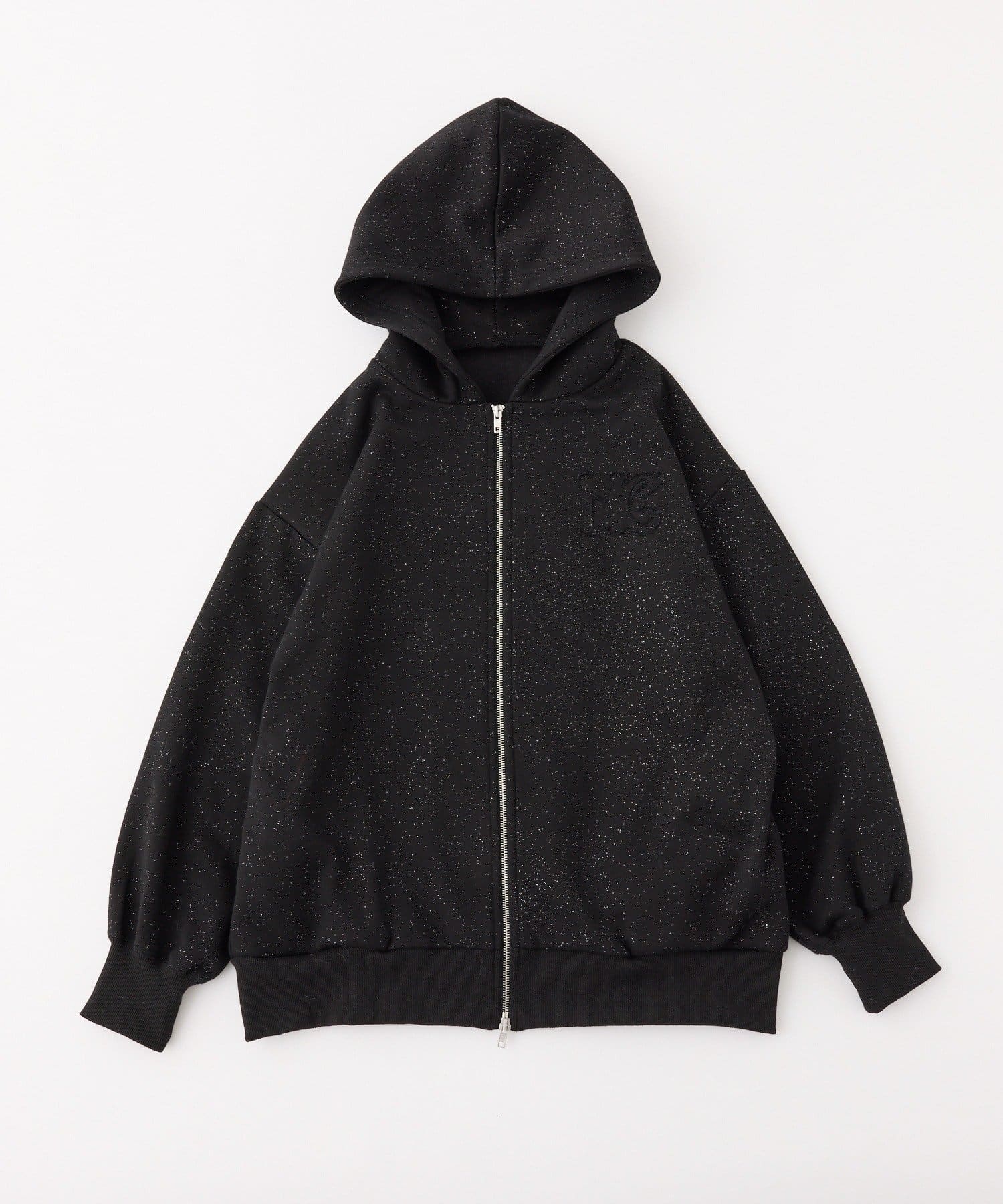 one after another NICE CLAUP(ワンアフターアナザー ナイスクラップ) ロゴグリッターパーカー