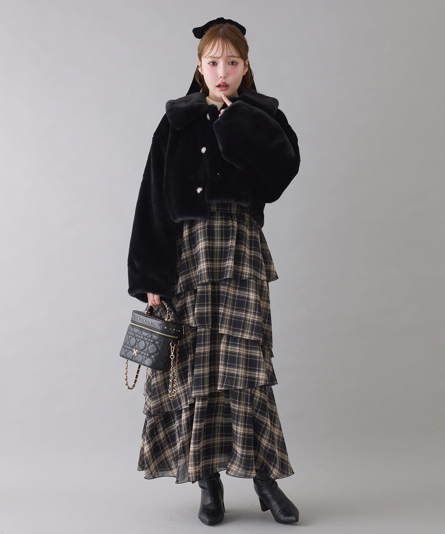 one after another NICE CLAUP(ワンアフターアナザー ナイスクラップ) フェイクファーショートコート