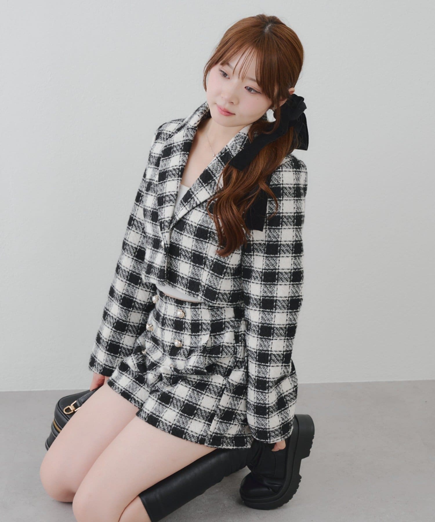 Remind me and forever(リマインドミーアンドフォーエバー) 【セットアップ対応】ツイードショートジャケット