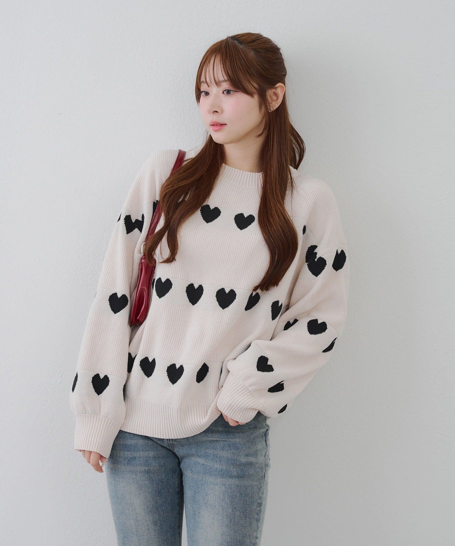 RMAF】ベロアモールたっぷりハートニット | NICE CLAUP / OLIVE des