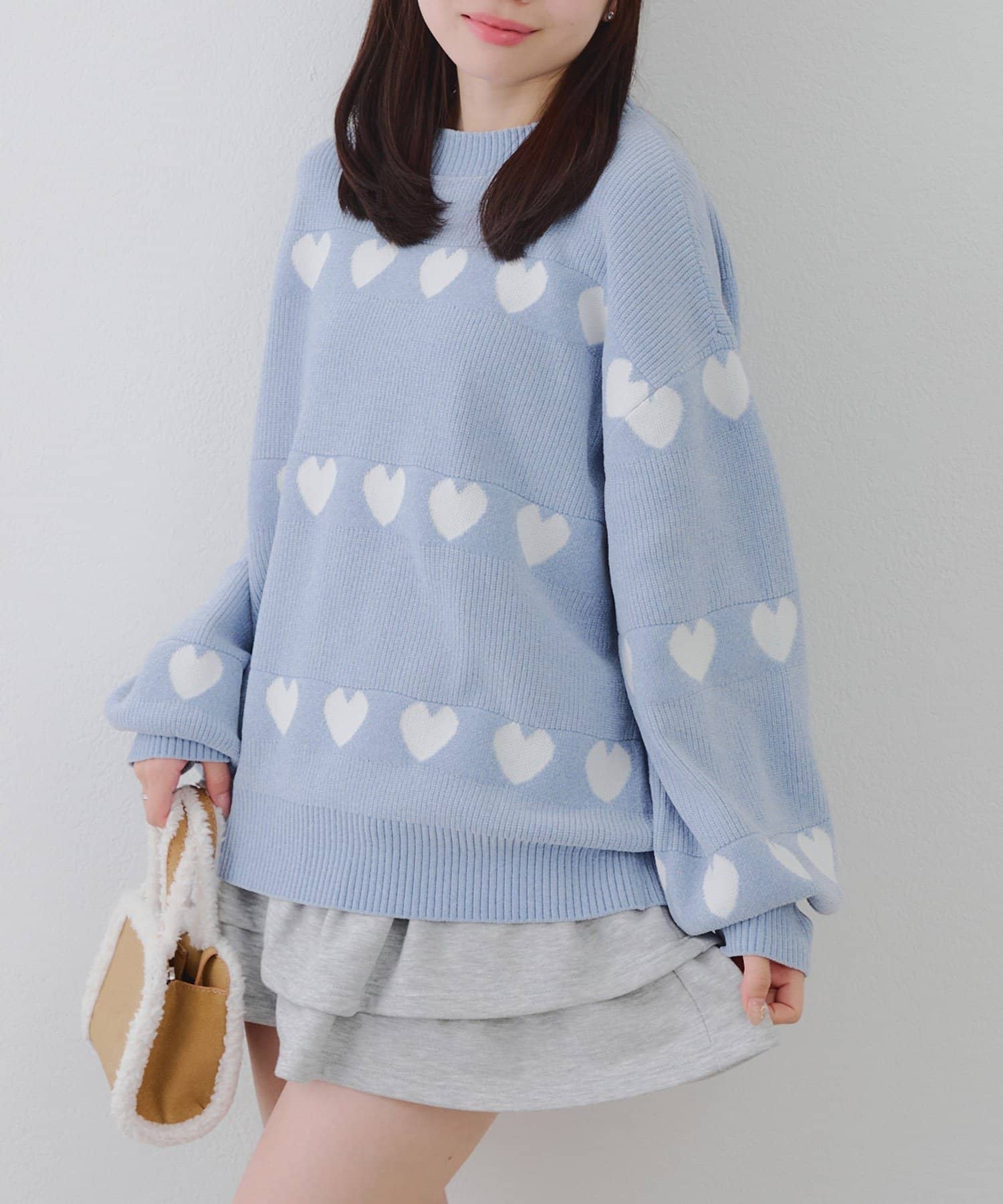 RMAF】ベロアモールたっぷりハートニット | NICE CLAUP / OLIVE des