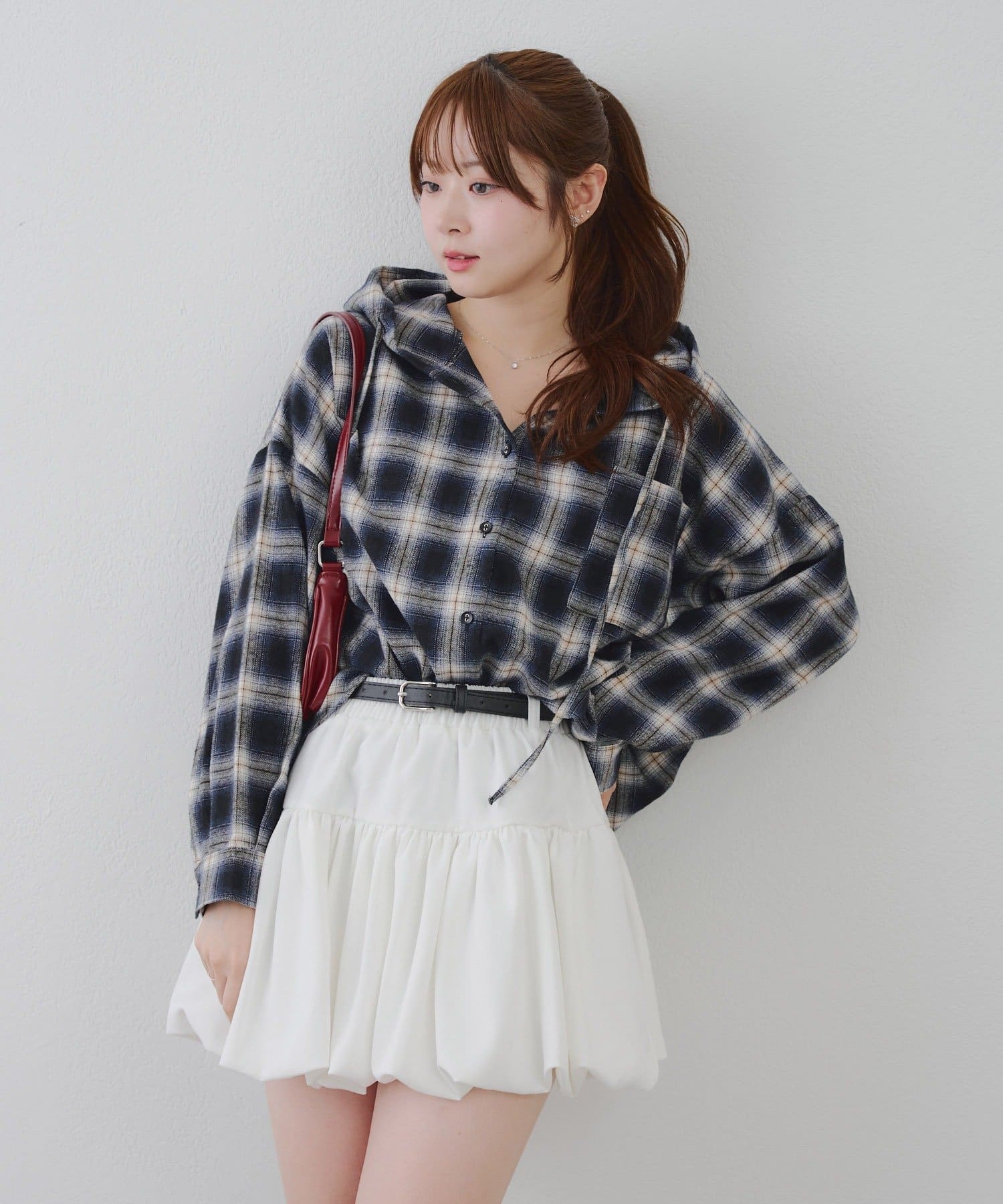 チェックフードシャツパーカー | NICE CLAUP / OLIVE des OLIVE OUTLET