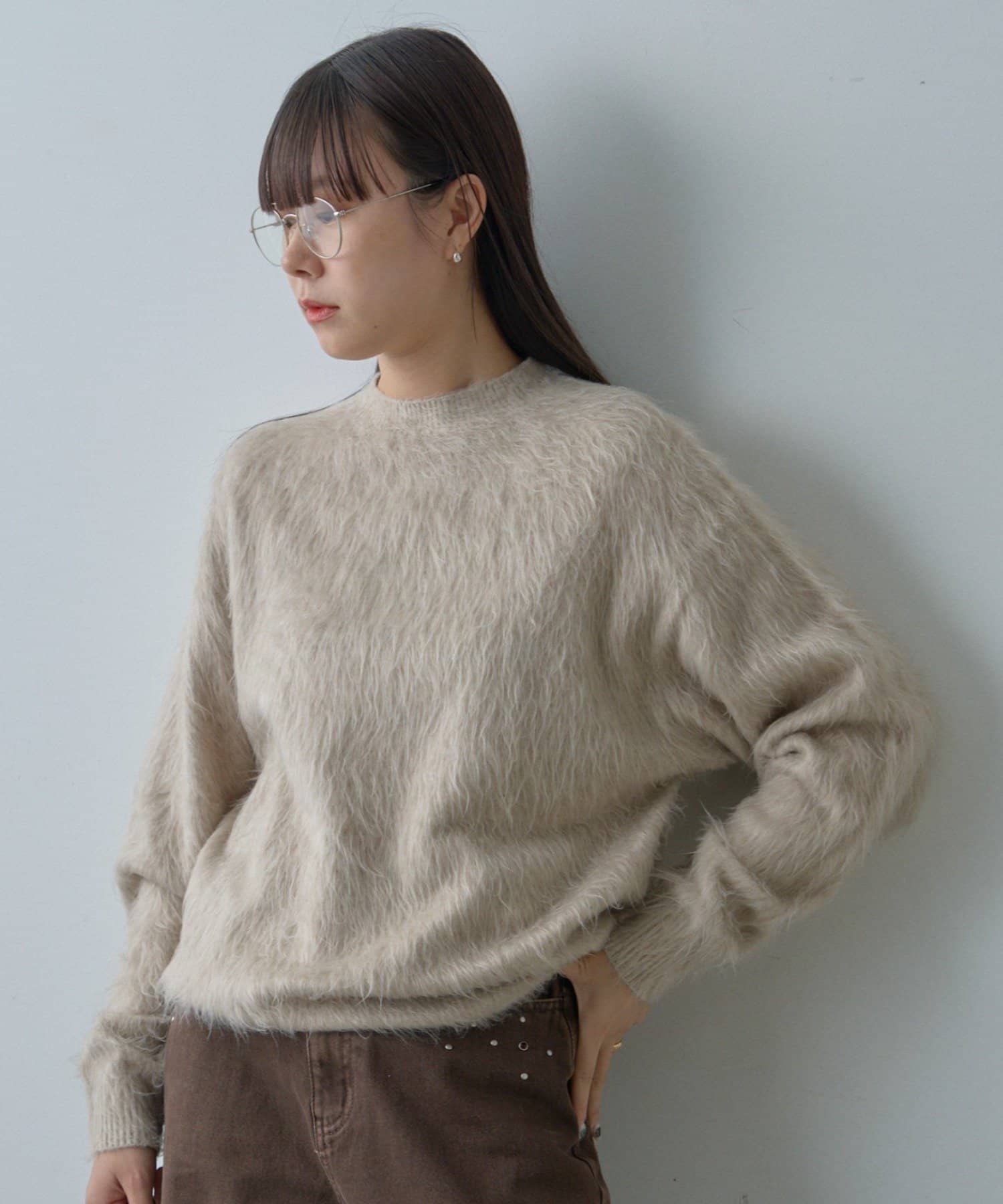 Kastane(カスタネ) 【WHIMSIC/2サイズ展開】アンゴラブレンドシャギーニットプルオーバー