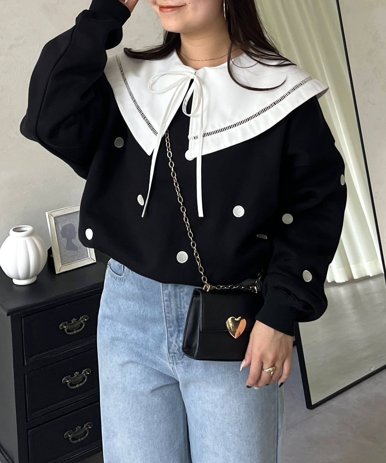 prose verse(プロズヴェール) ドット刺繍スウェット