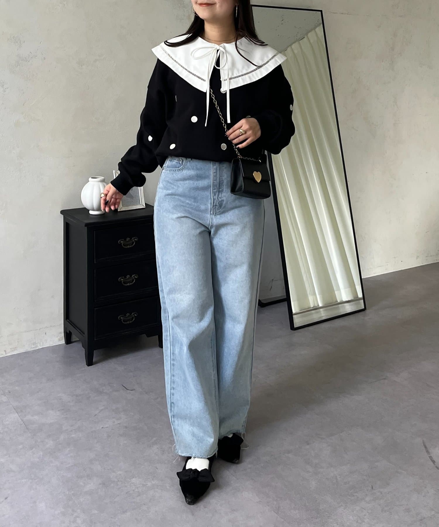 prose verse(プロズヴェール) ドット刺繍スウェット