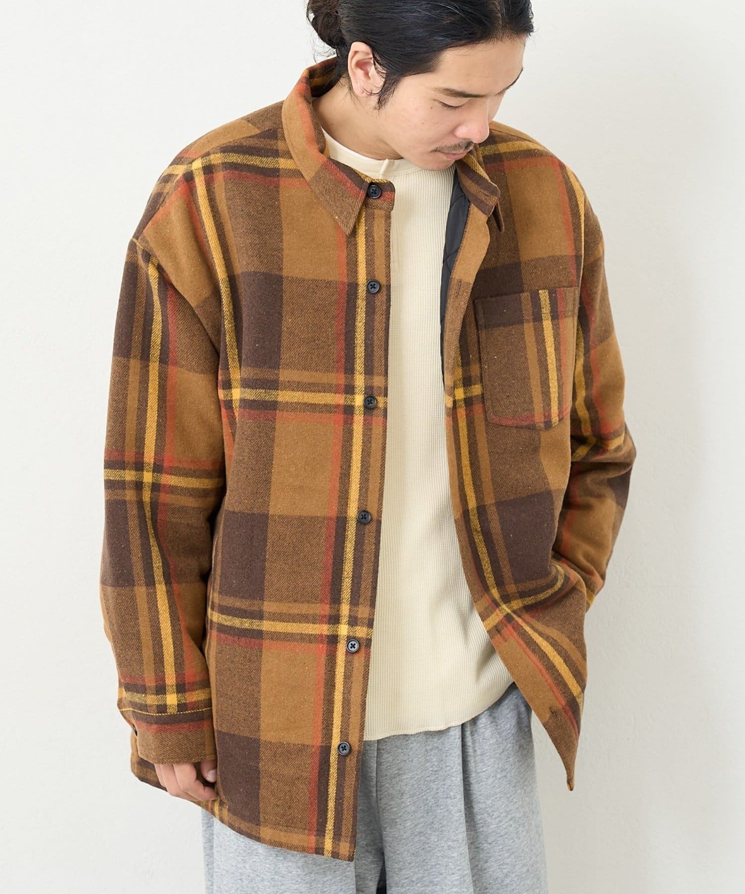 Kastane(カスタネ) 【ユニセックス】BM チェック中綿シャツジャケット