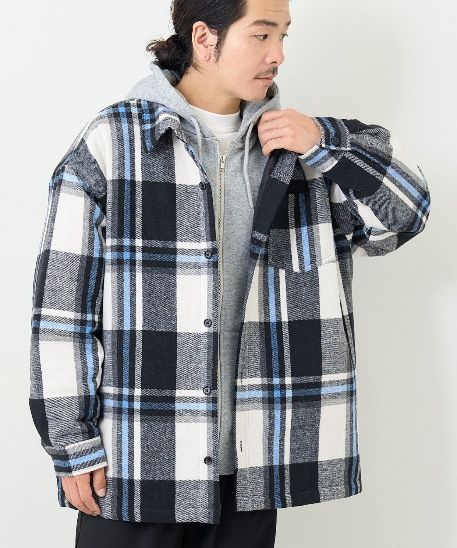 Kastane(カスタネ) 【ユニセックス】BM チェック中綿シャツジャケット