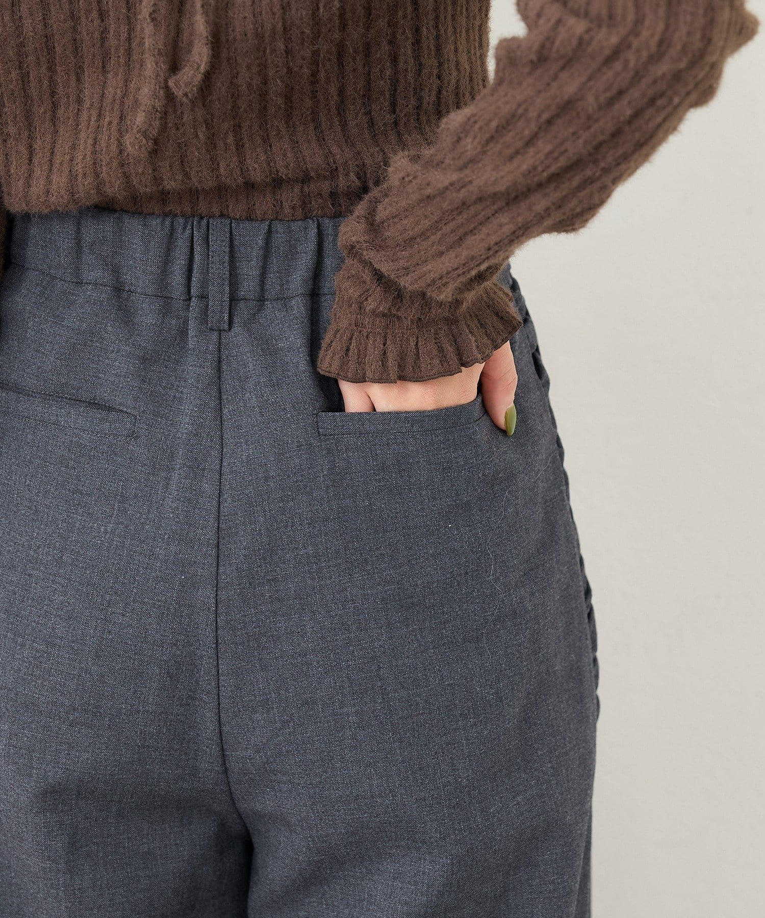 Kastane(カスタネ) 【3サイズ展開/高身長サイズ/低身長サイズ】B サイドシャーリングスラックス