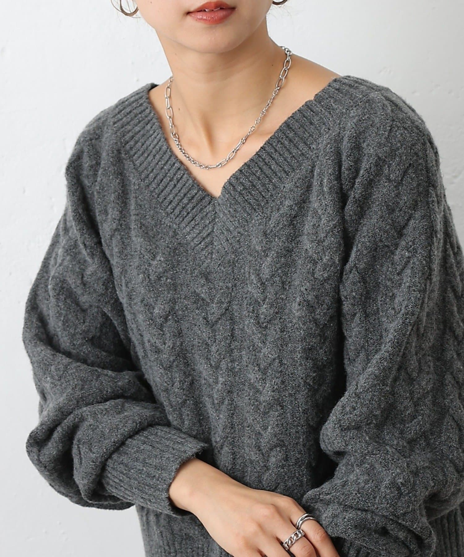 COLONY 2139(コロニー トゥーワンスリーナイン) 起毛ケーブルニットプルオーバー