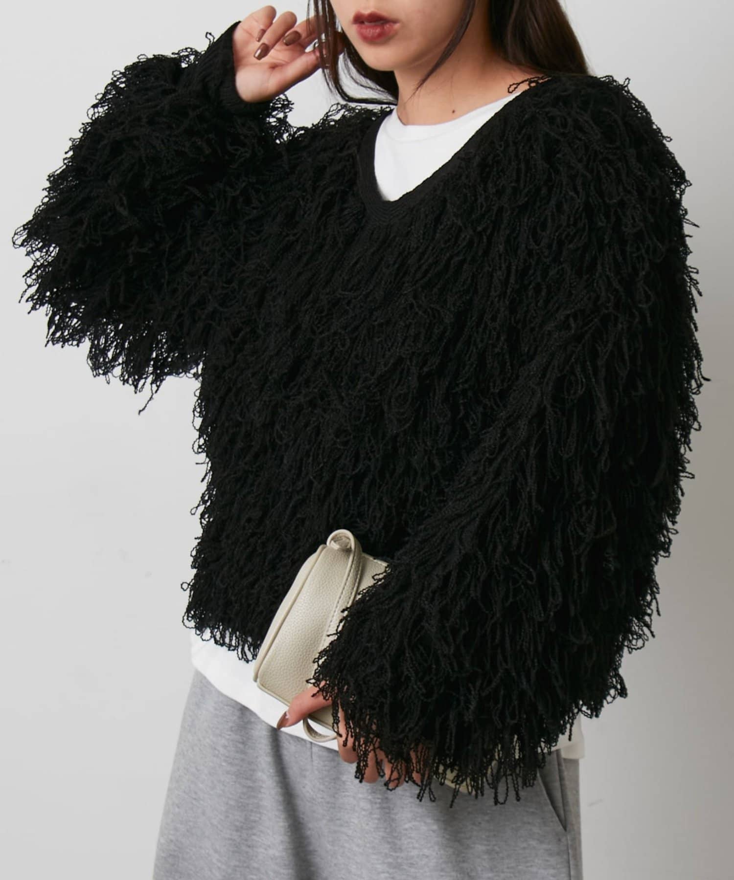 COLONY 2139(コロニー トゥーワンスリーナイン) 【WEB限定】2WAYループフリンジニット