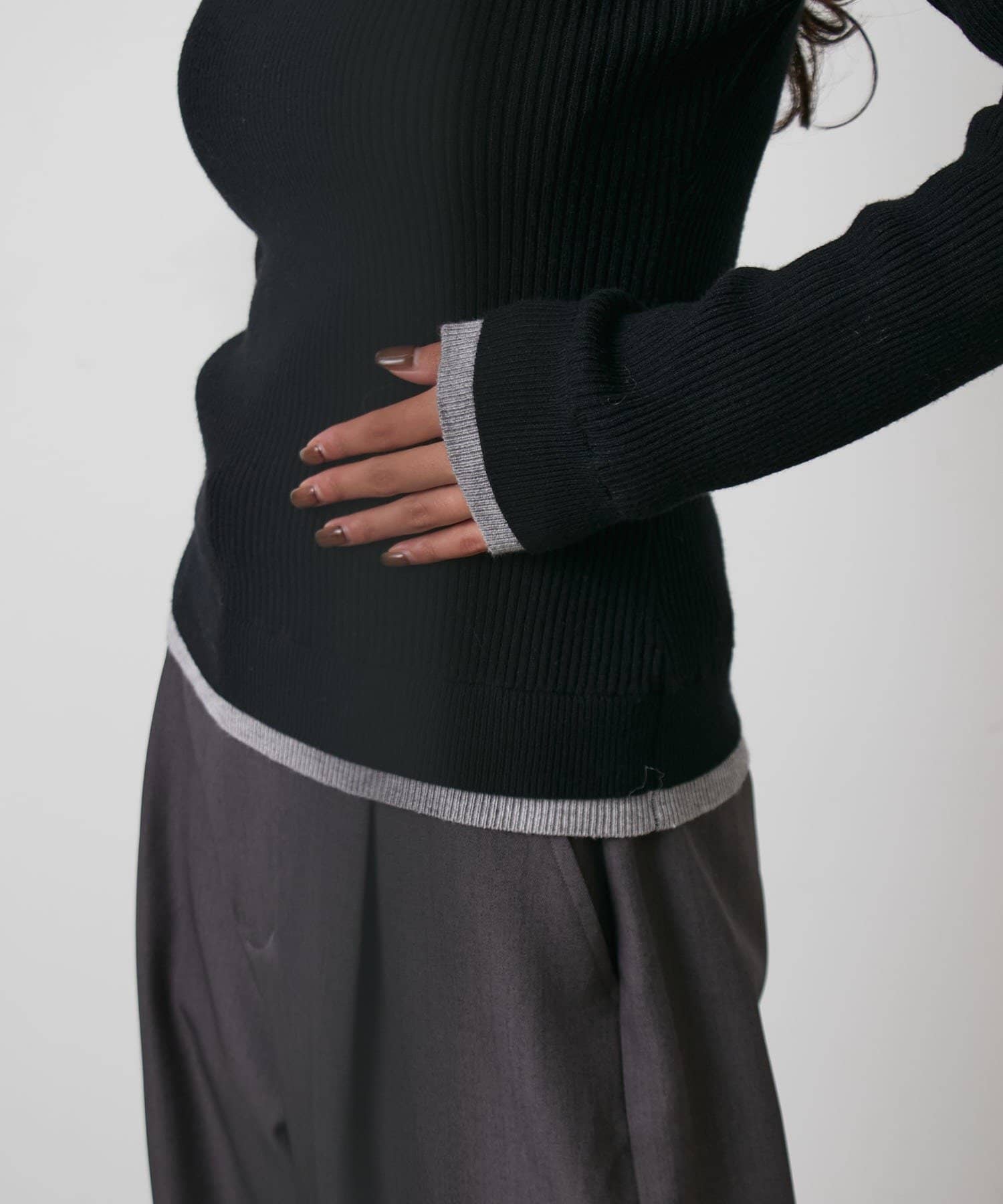 COLONY 2139(コロニー トゥーワンスリーナイン) 【WEB限定】レイヤードヘンリーネックリブニット